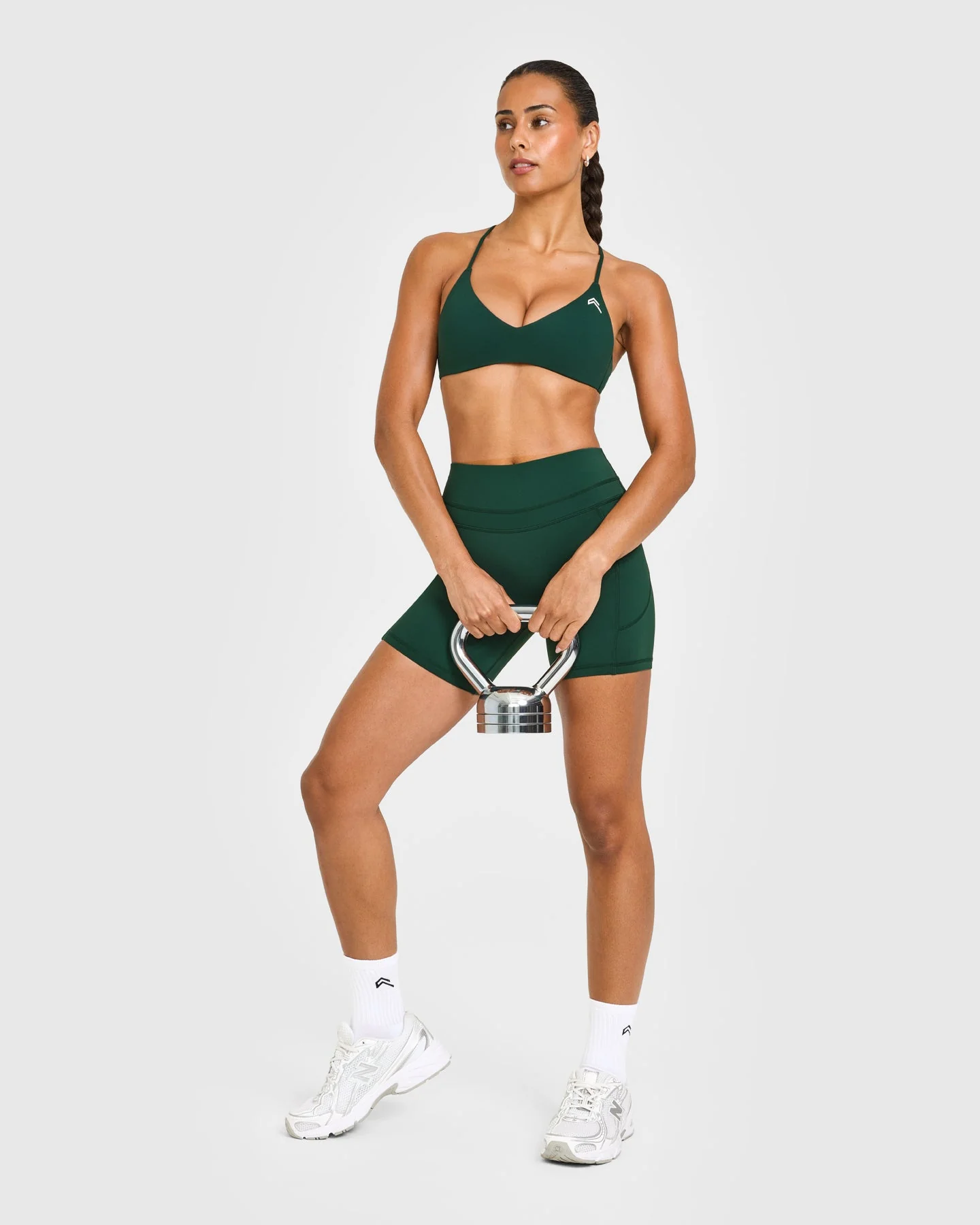 EasyLift™ Ultra Minimal Bralette with White Logo | Racing Green - Image 3
