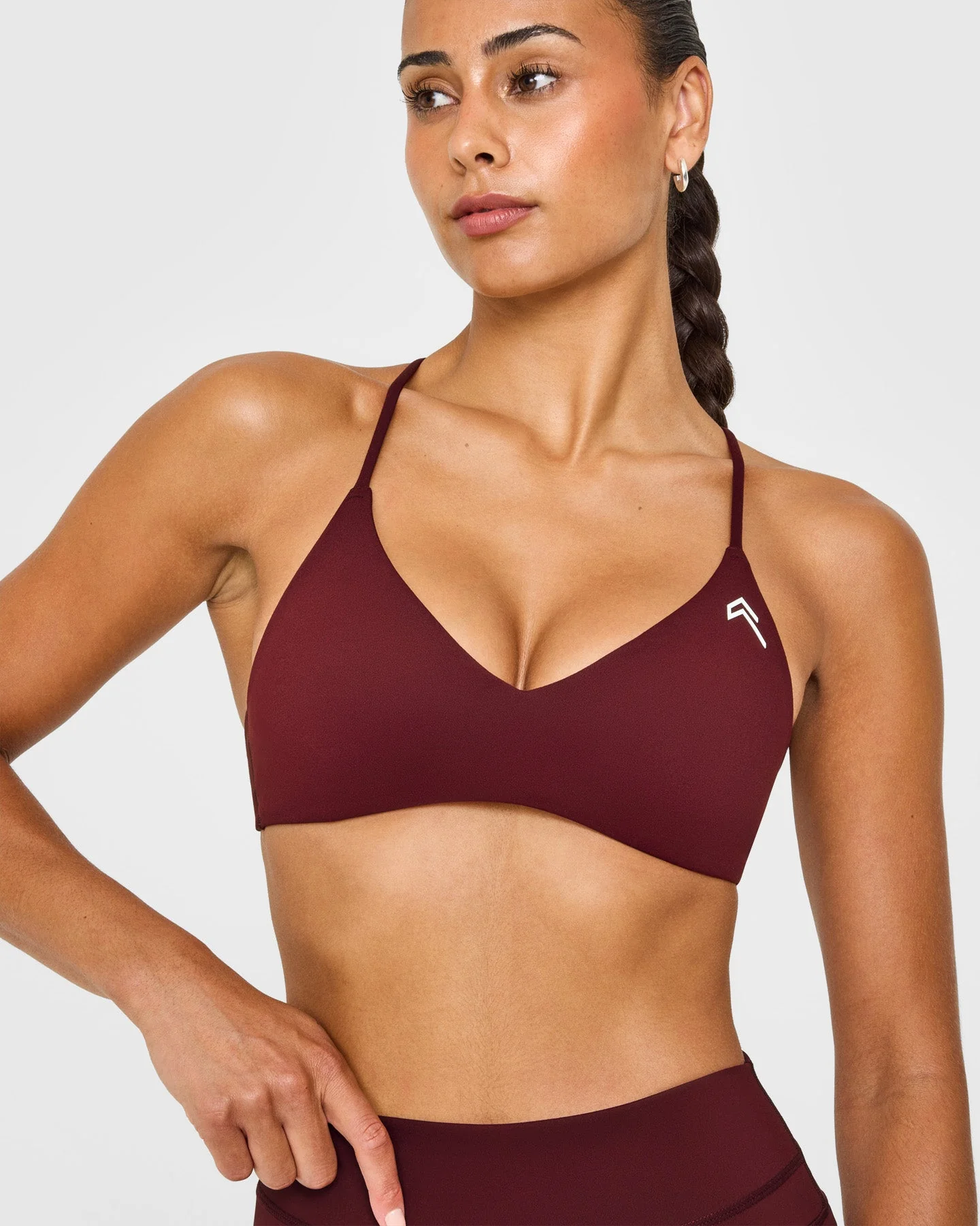 EasyLift™ Ultra Minimal Bralette with White Logo | Rosewood - Image 4