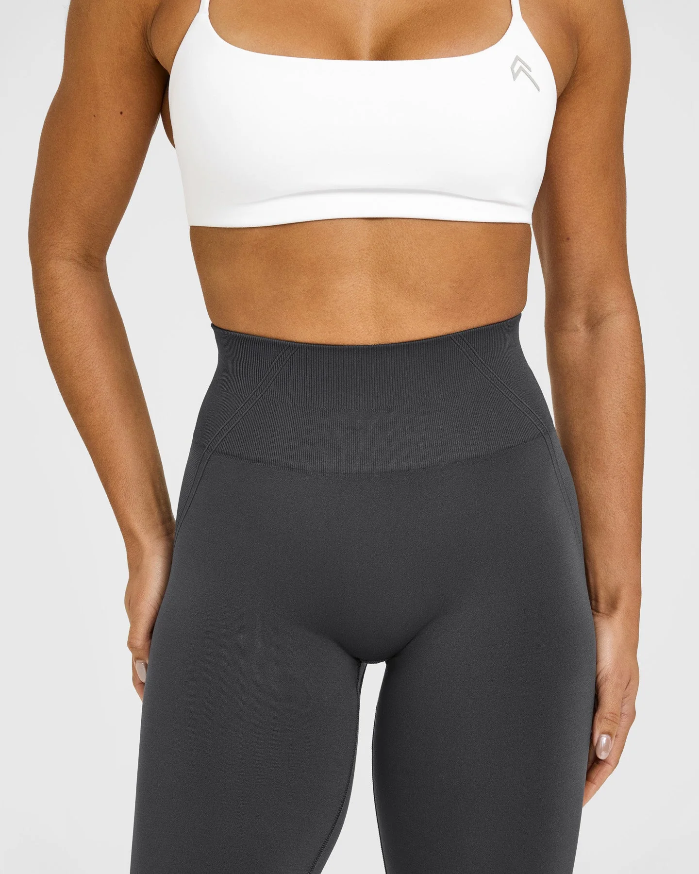 EffortlessLift™ Seamless Flared Bottoms with White Logo | Coal - Image 5