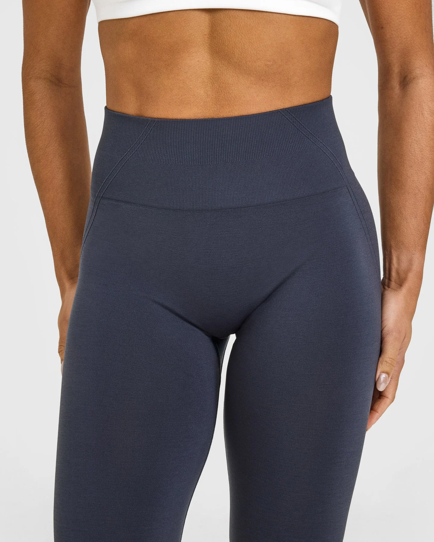 EffortlessLift™ Seamless Flared Bottoms with White Logo | True Blue - Image 5