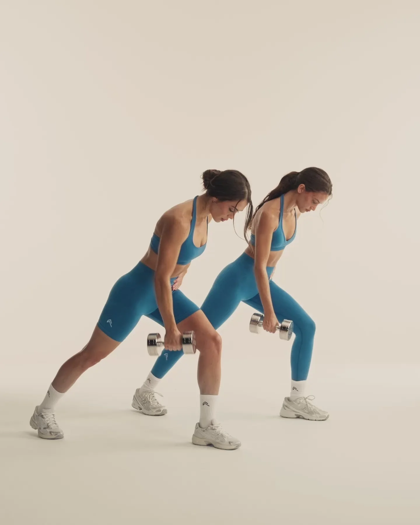 EffortlessLift™ Seamless Shorts with White Logo | Ocean Blue - Image 5