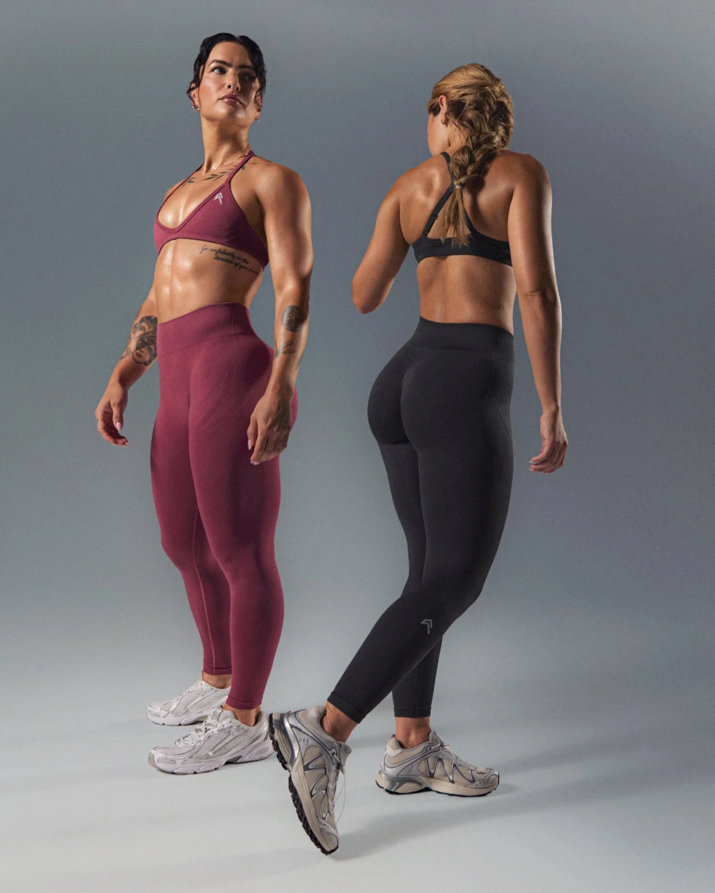 EnhanceLift™ Seamless Leggings with White Logo | Burnt Maroon - Image 2