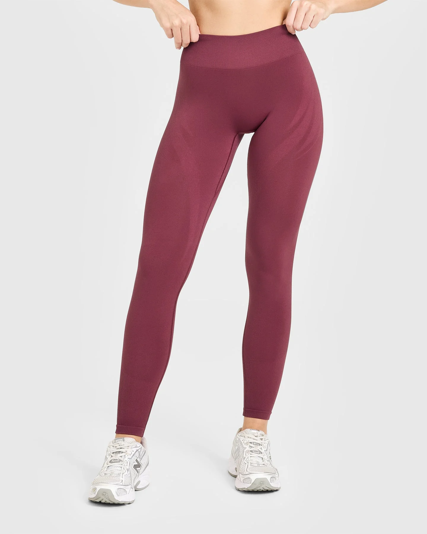 EnhanceLift™ Seamless Leggings with White Logo | Burnt Maroon - Image 6
