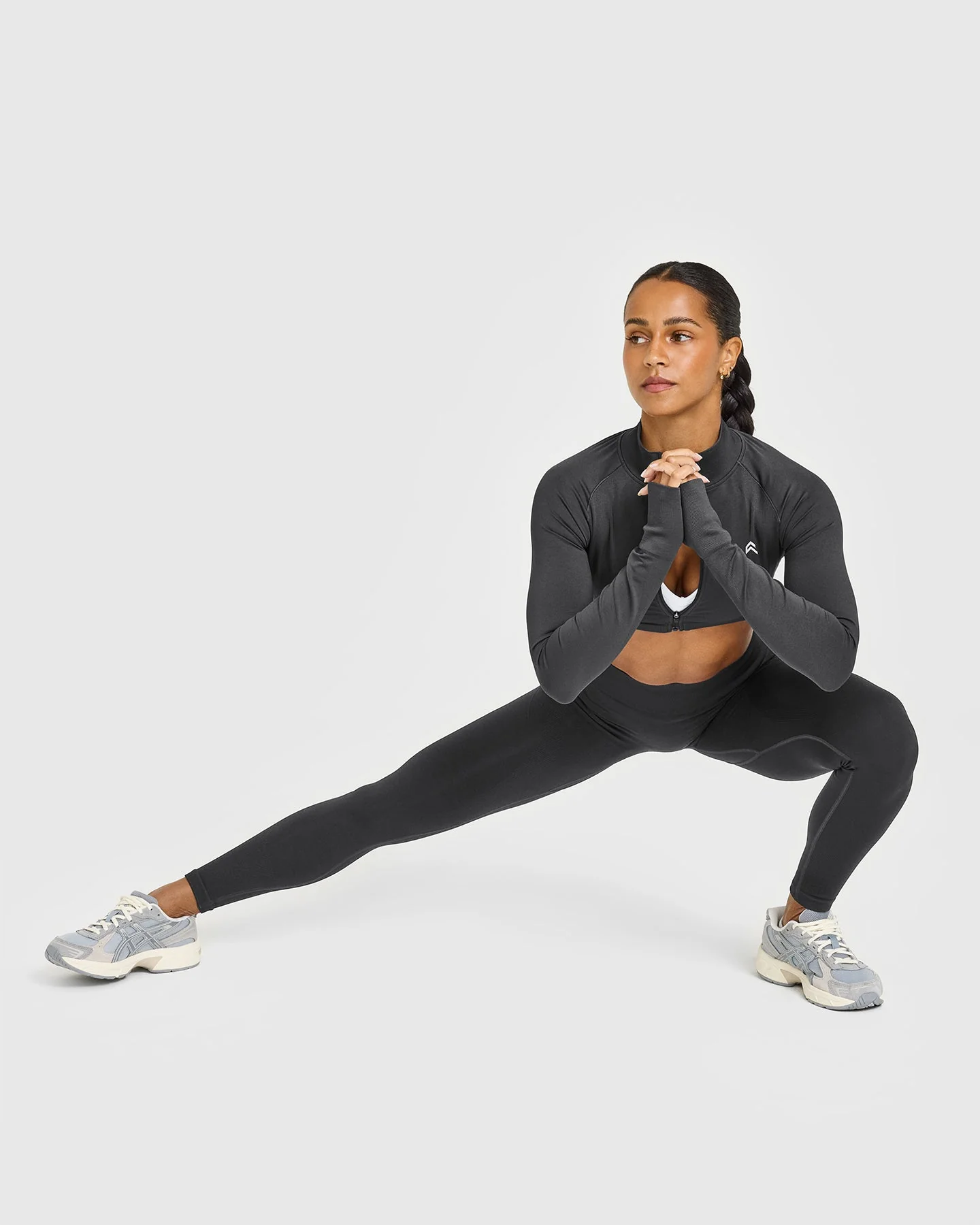 EnhanceLift™ Seamless Leggings with White Logo | Coal - Image 3