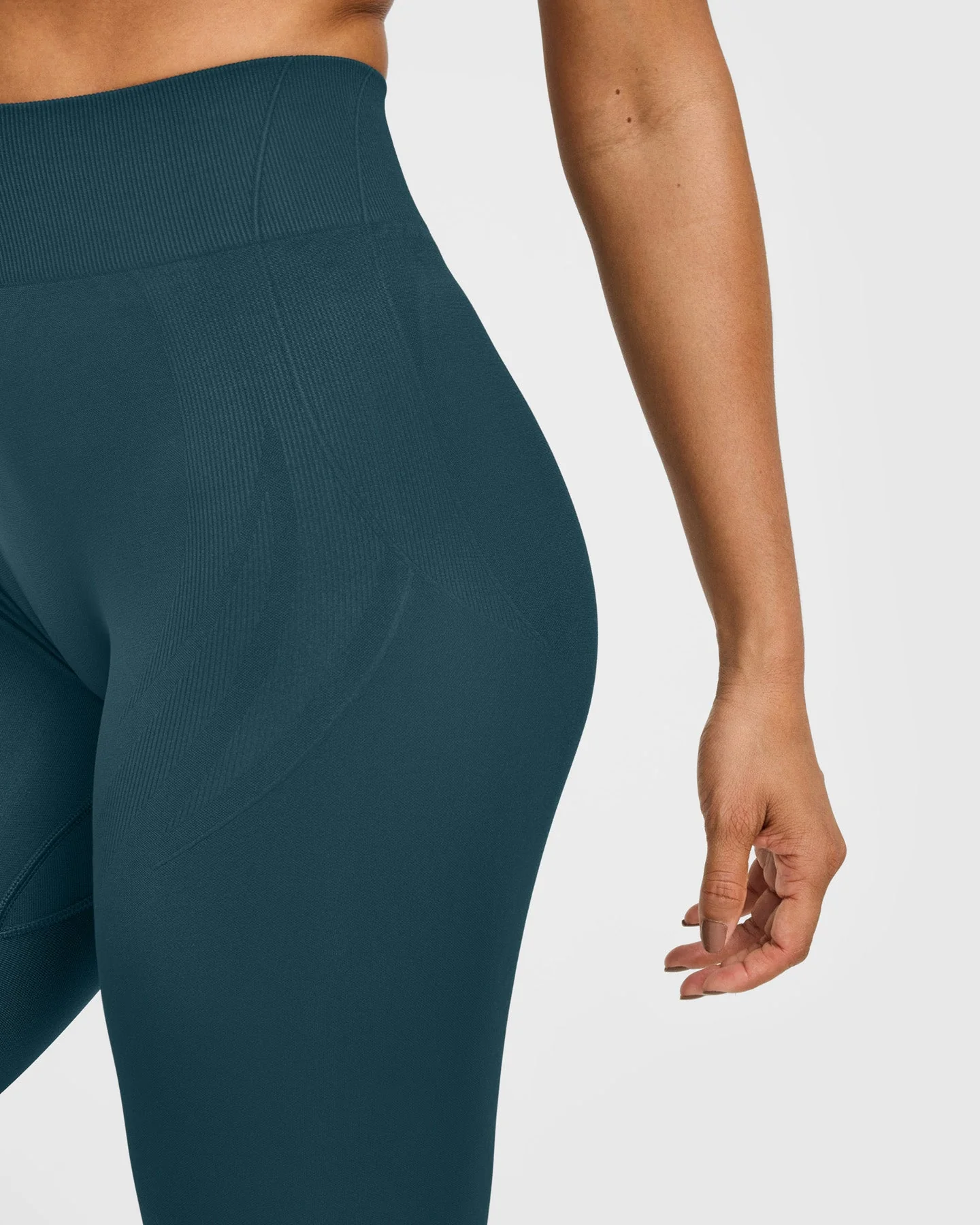 EnhanceLift™ Seamless Leggings with White Logo | Washed Oil Blue - Image 5