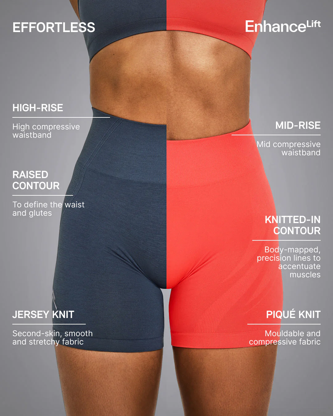 EnhanceLift™ Seamless Shorts with White Logo | Black - Image 4