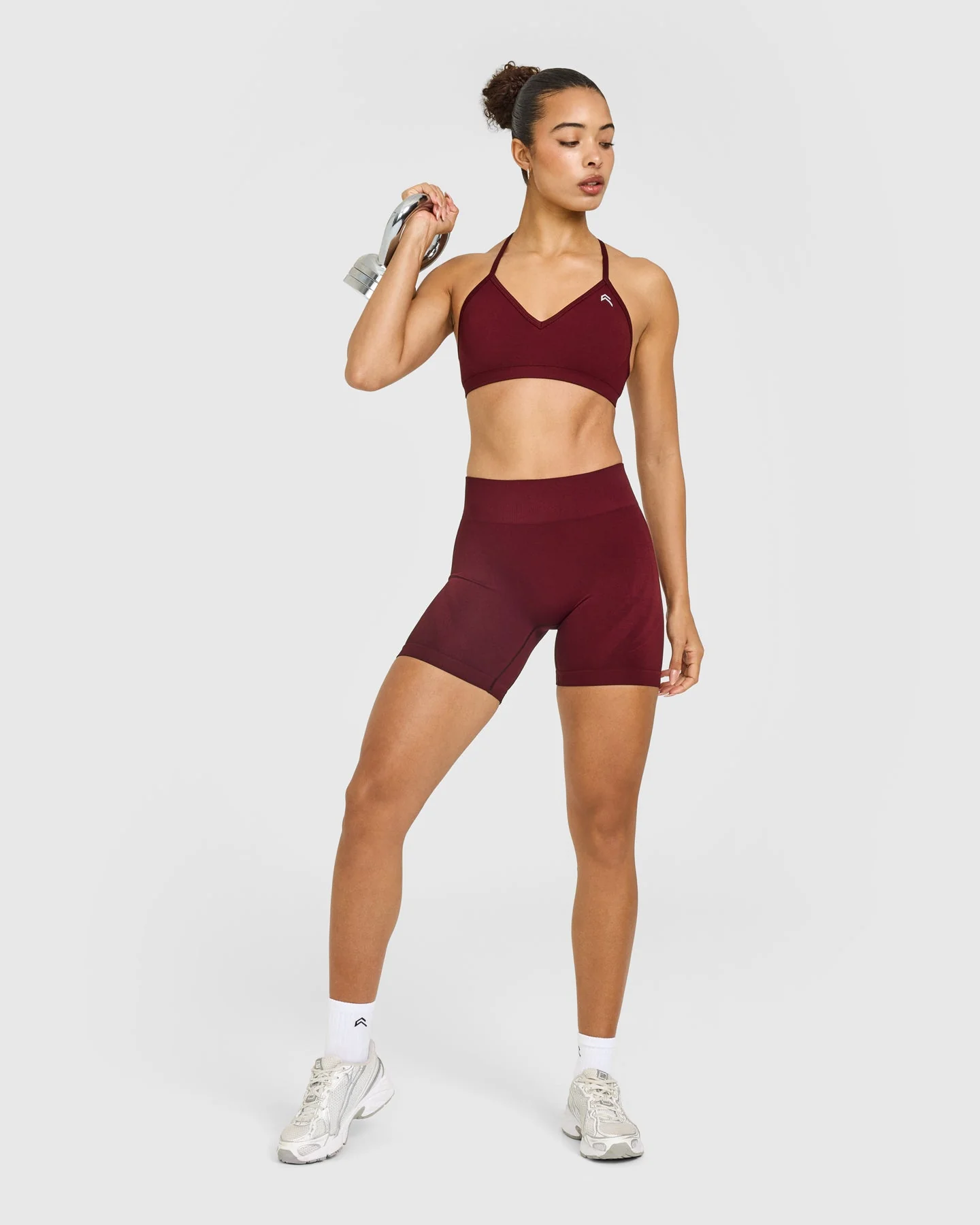 EnhanceLift™ Seamless Shorts with White Logo | Rosewood - Image 3