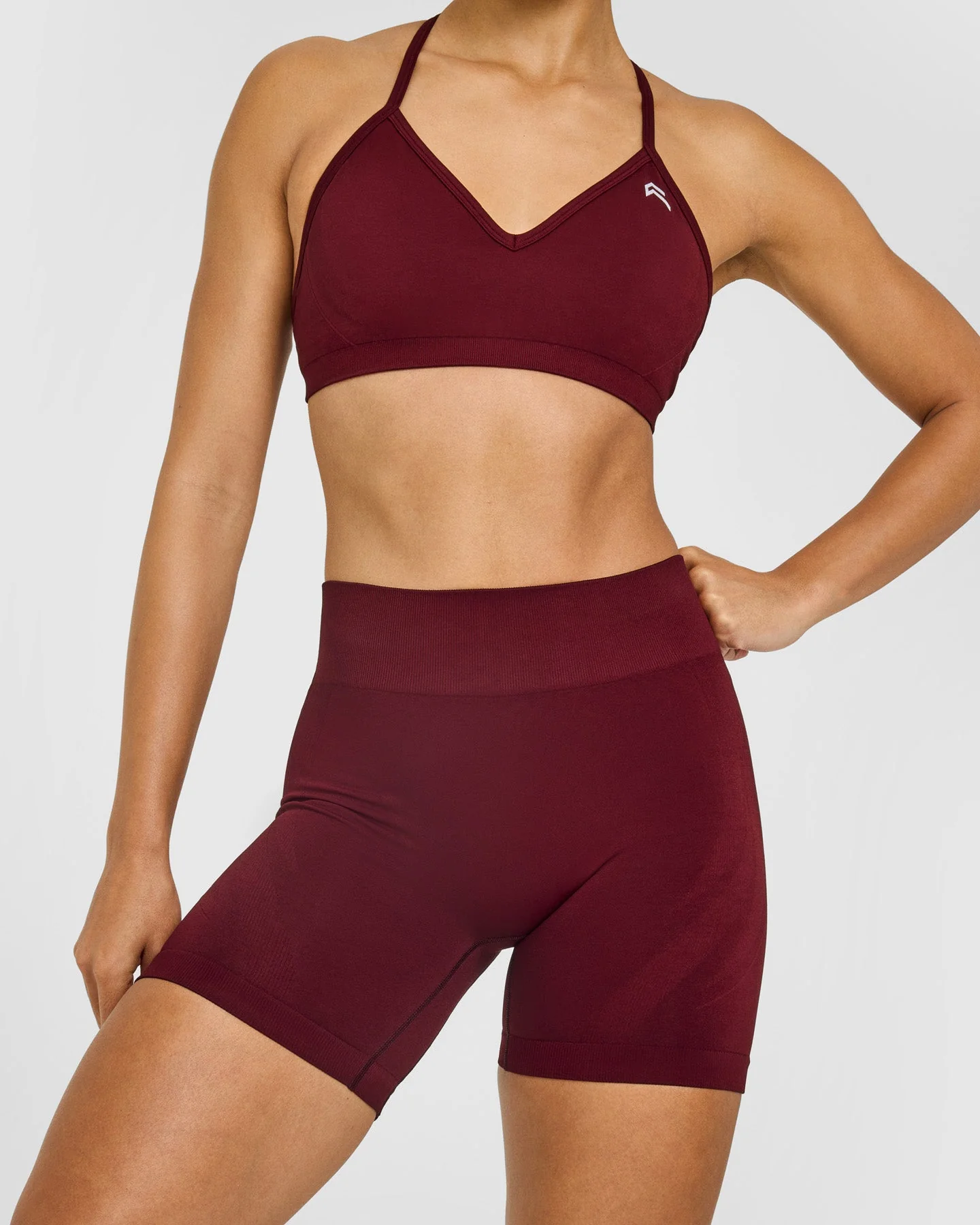 EnhanceLift™ Seamless Shorts with White Logo | Rosewood - Image 5
