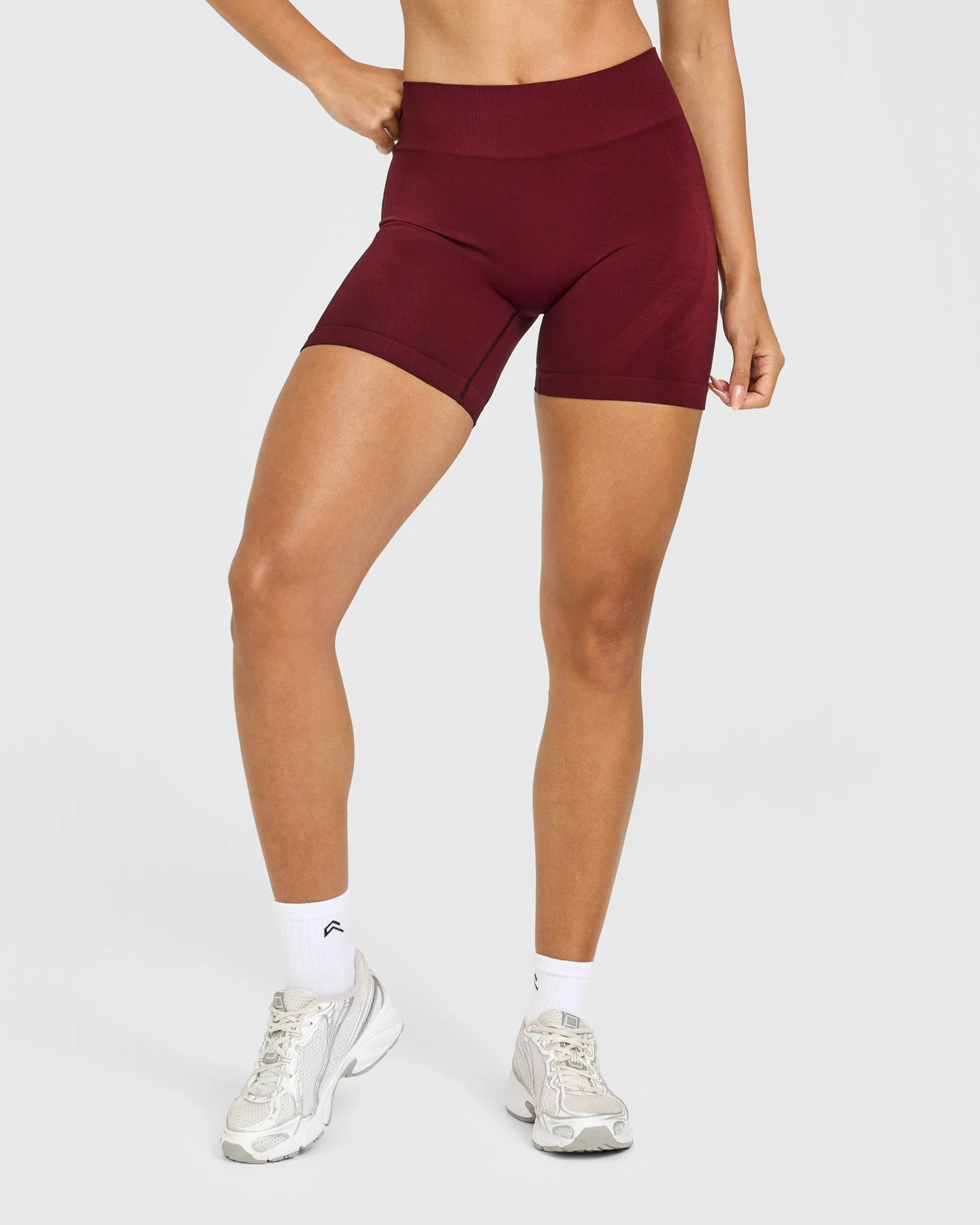 EnhanceLift™ Seamless Shorts with White Logo | Rosewood - Image 6