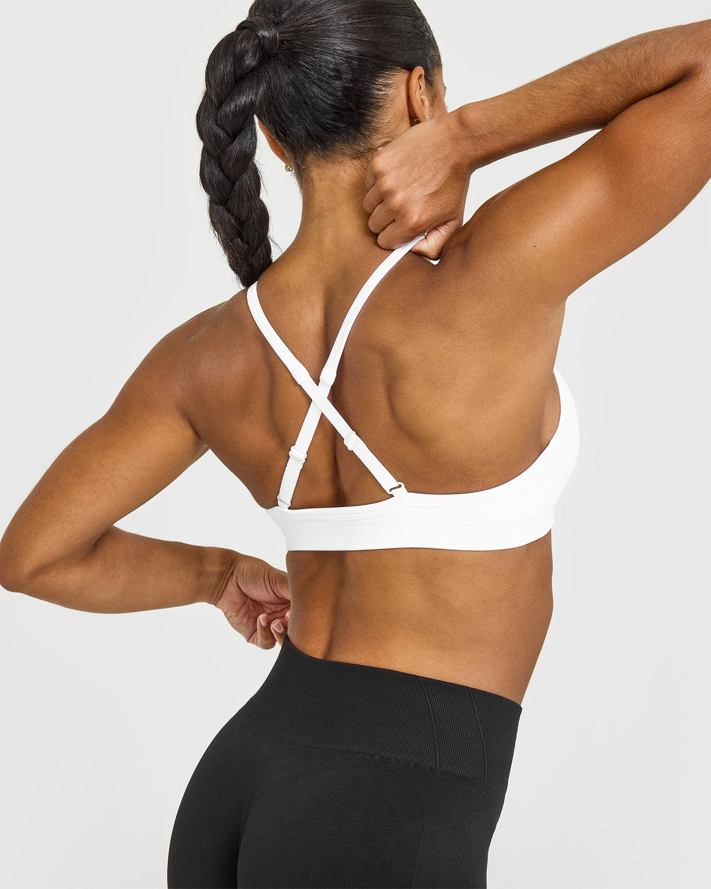 EnhanceLift™ Seamless Strappy Sports Bra | White - Image 4