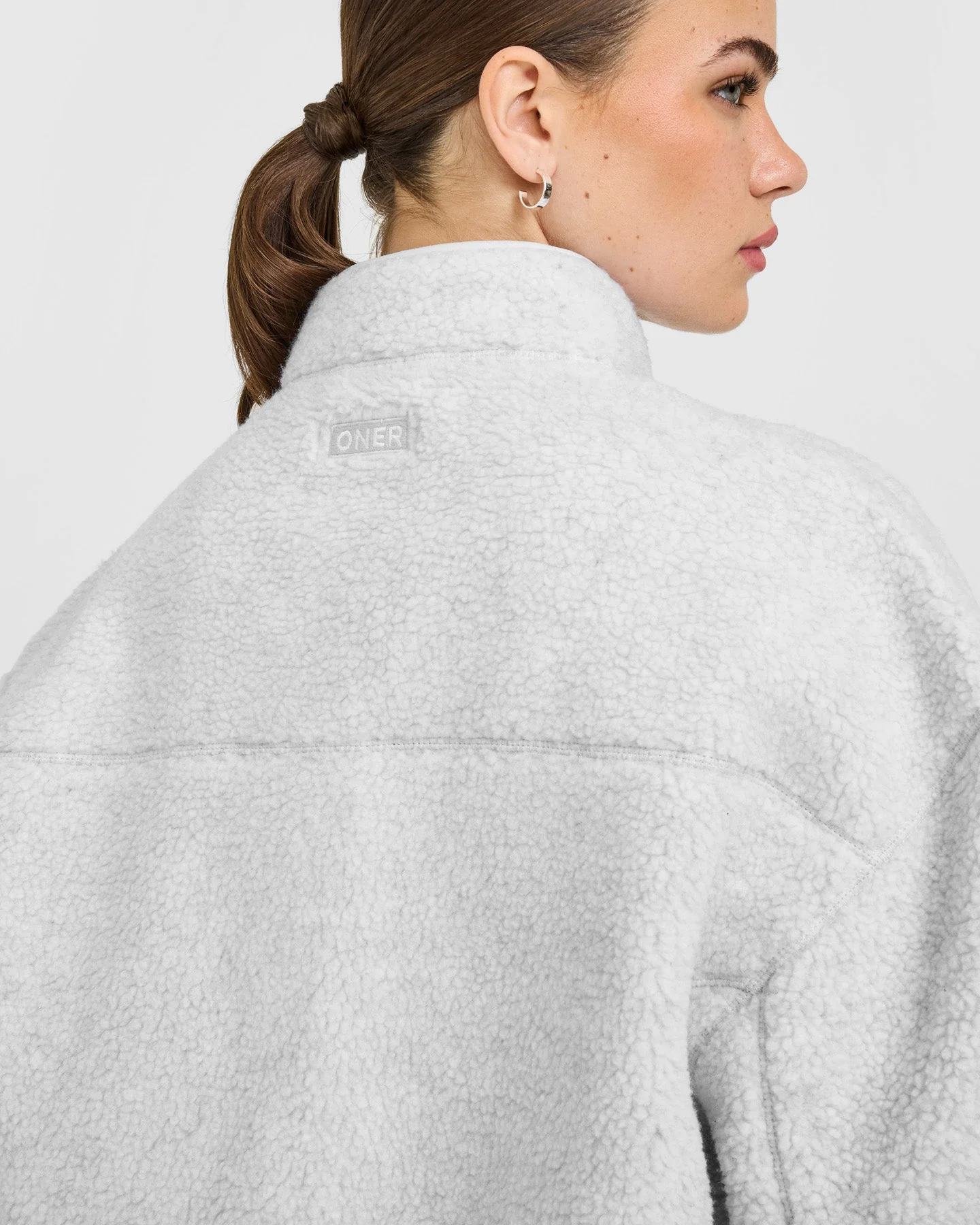 Fleece Jacket with Chest Pocket | Heather Grey - Image 4