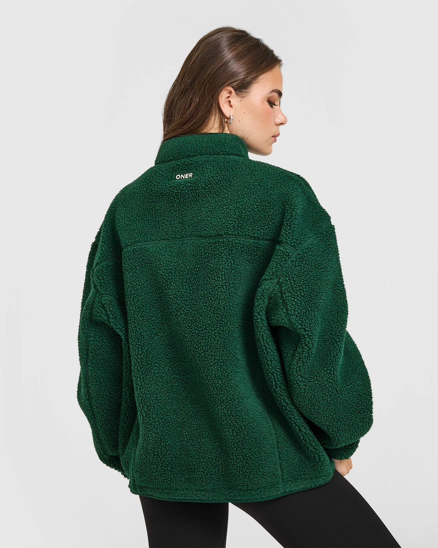 Fleece Jacket with Chest Pocket | Racing Green - Image 3