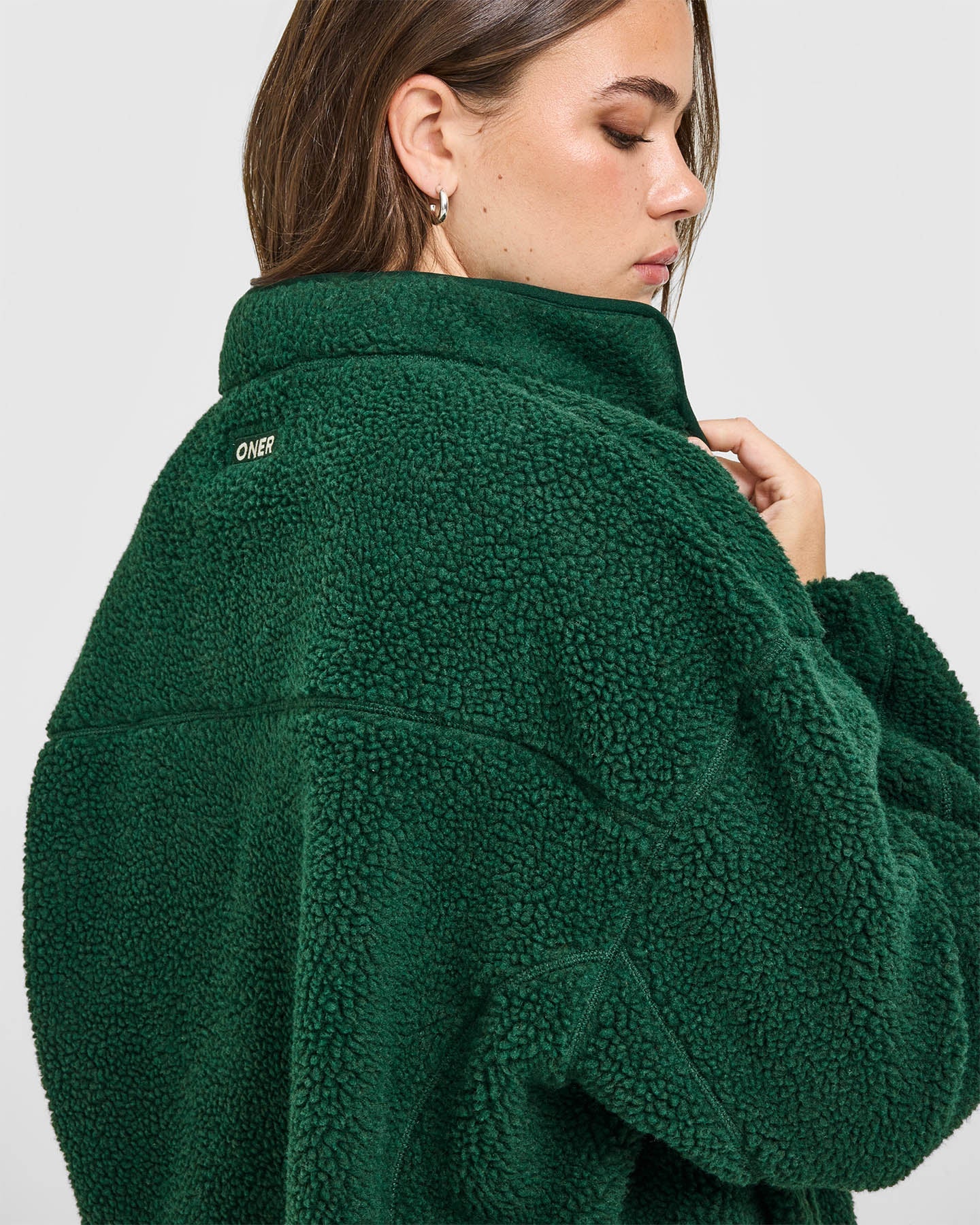 Fleece Jacket with Chest Pocket | Racing Green - Image 4