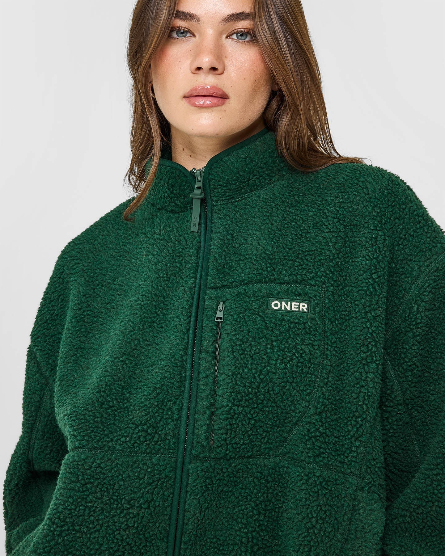 Fleece Jacket with Chest Pocket | Racing Green - Image 5