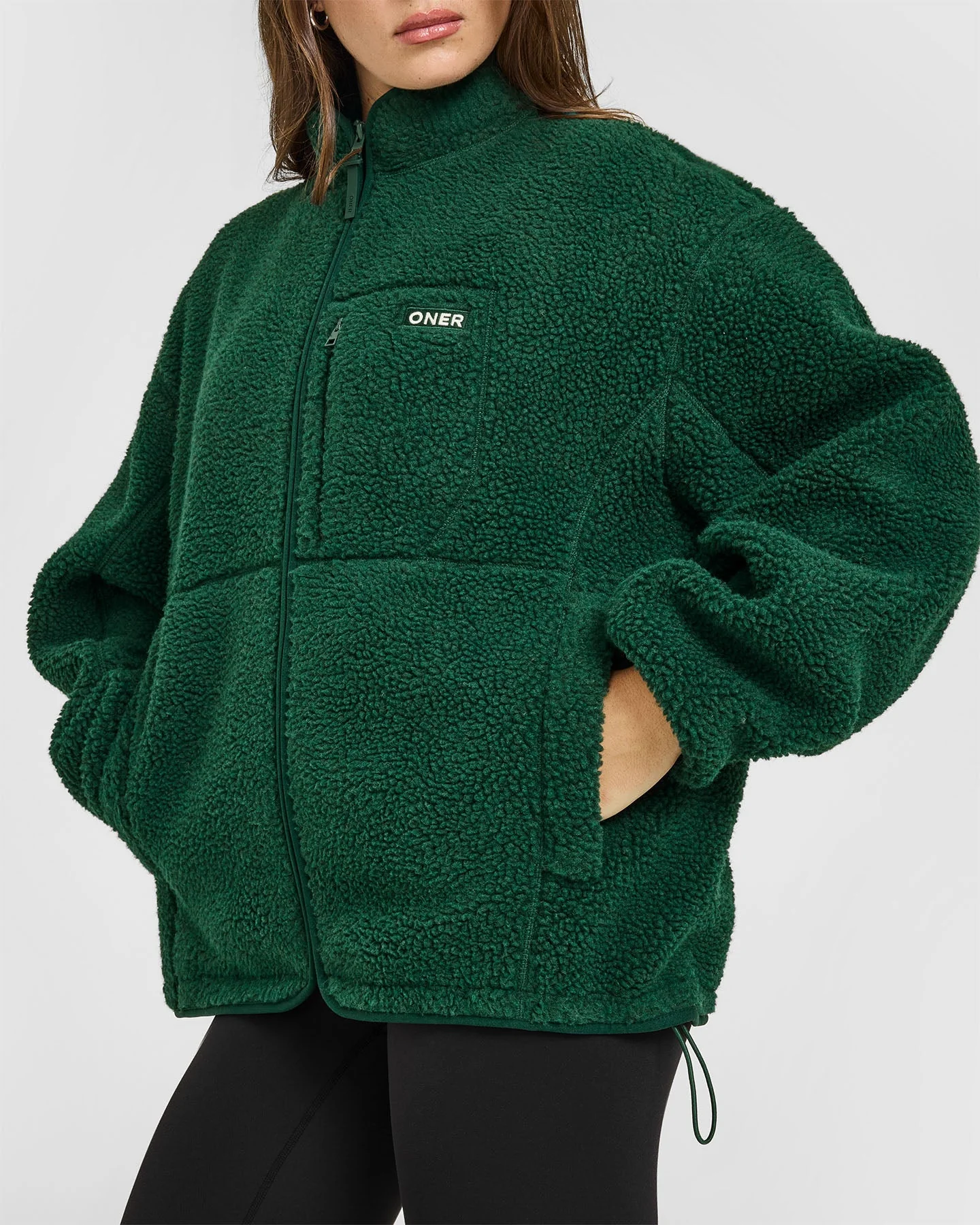 Fleece Jacket with Chest Pocket | Racing Green - Image 6