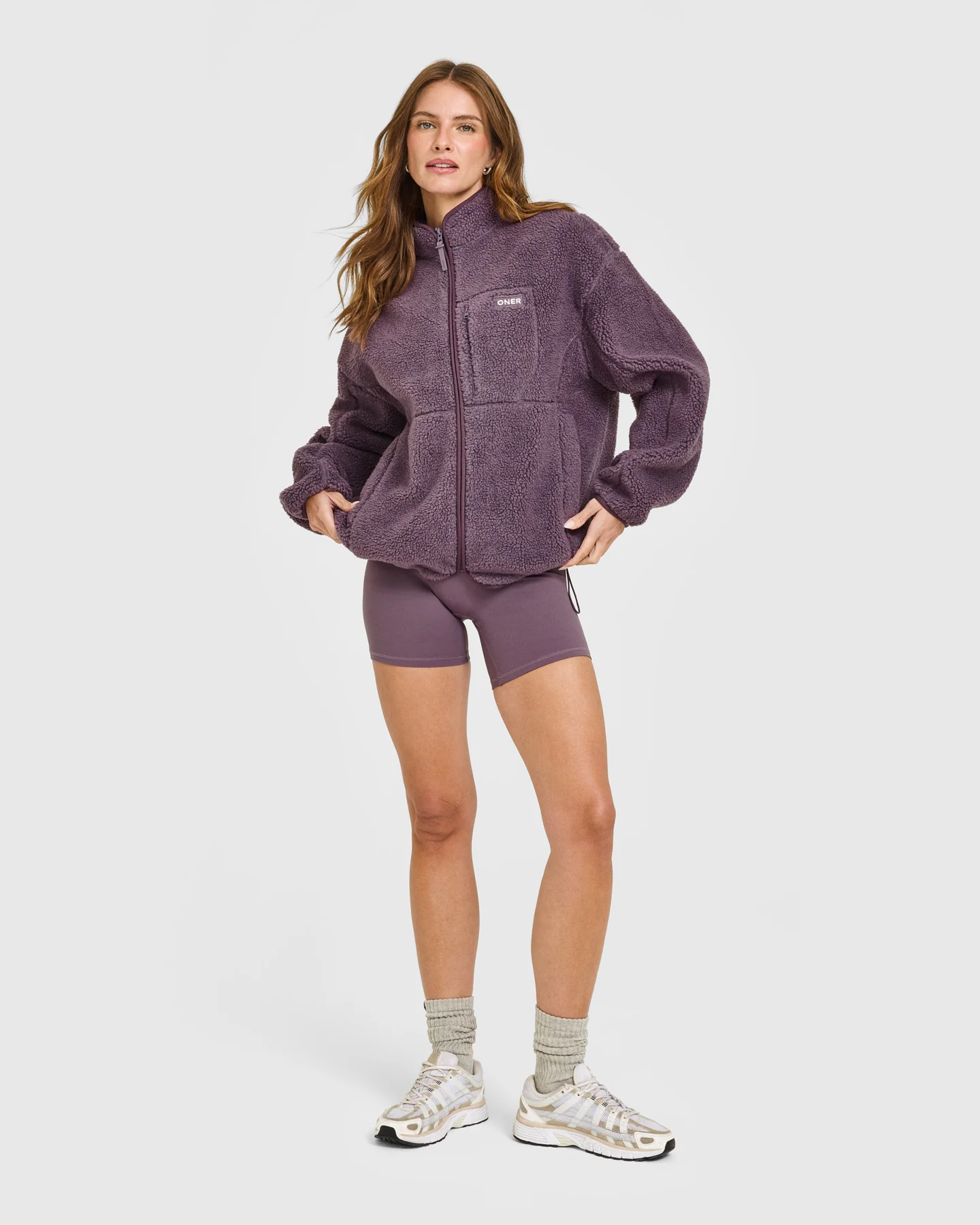 Fleece Jacket with Chest Pocket | Vintage Purple - Image 3