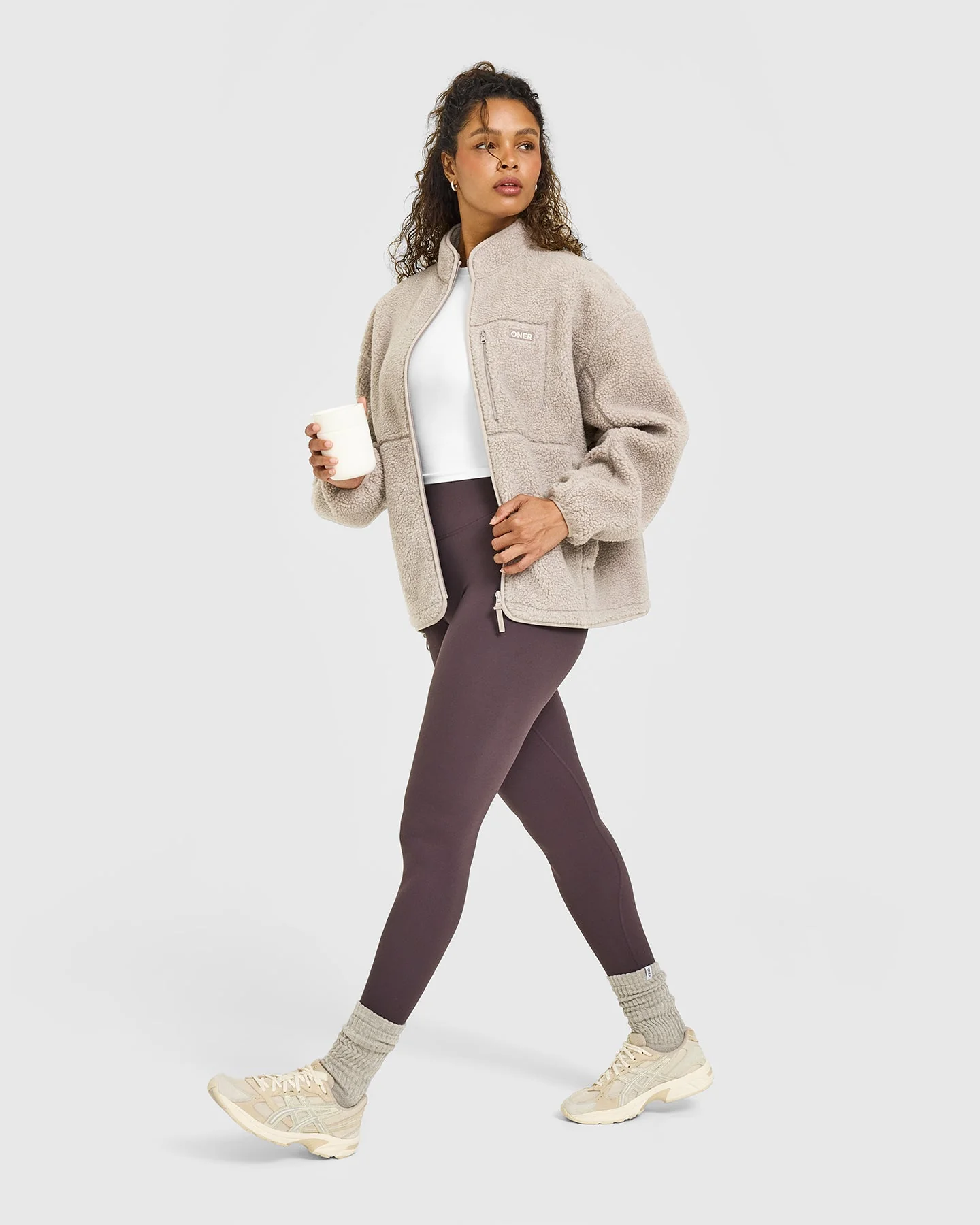 Fleece Jacket with Chest Pocket | Warm Sand - Image 3