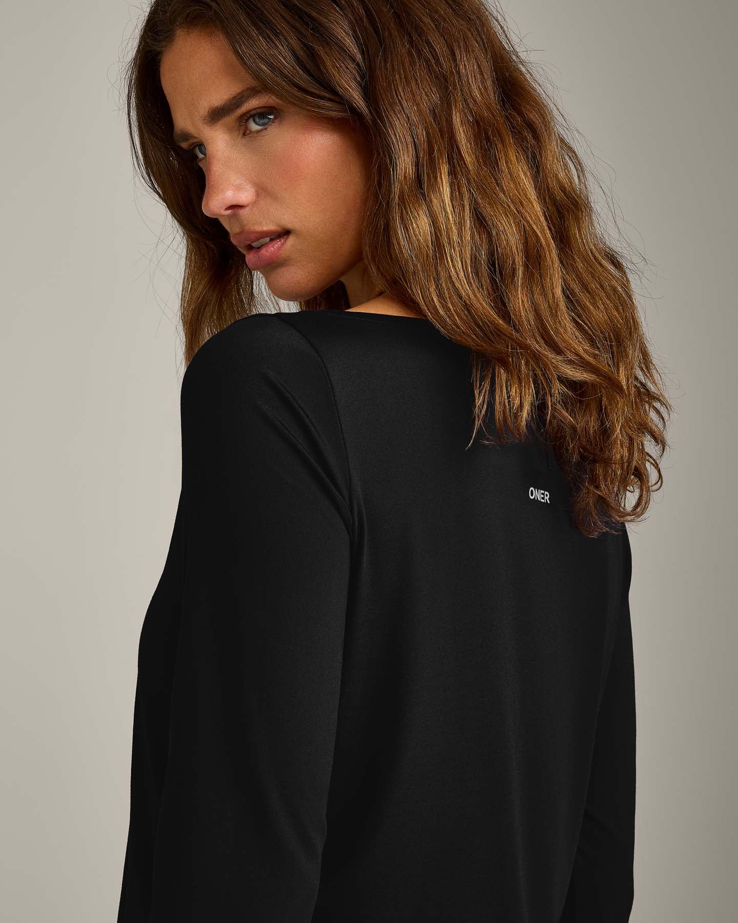 FormeSoft™ Relaxed Slash Neck Long Sleeve Top | Black - Image 5