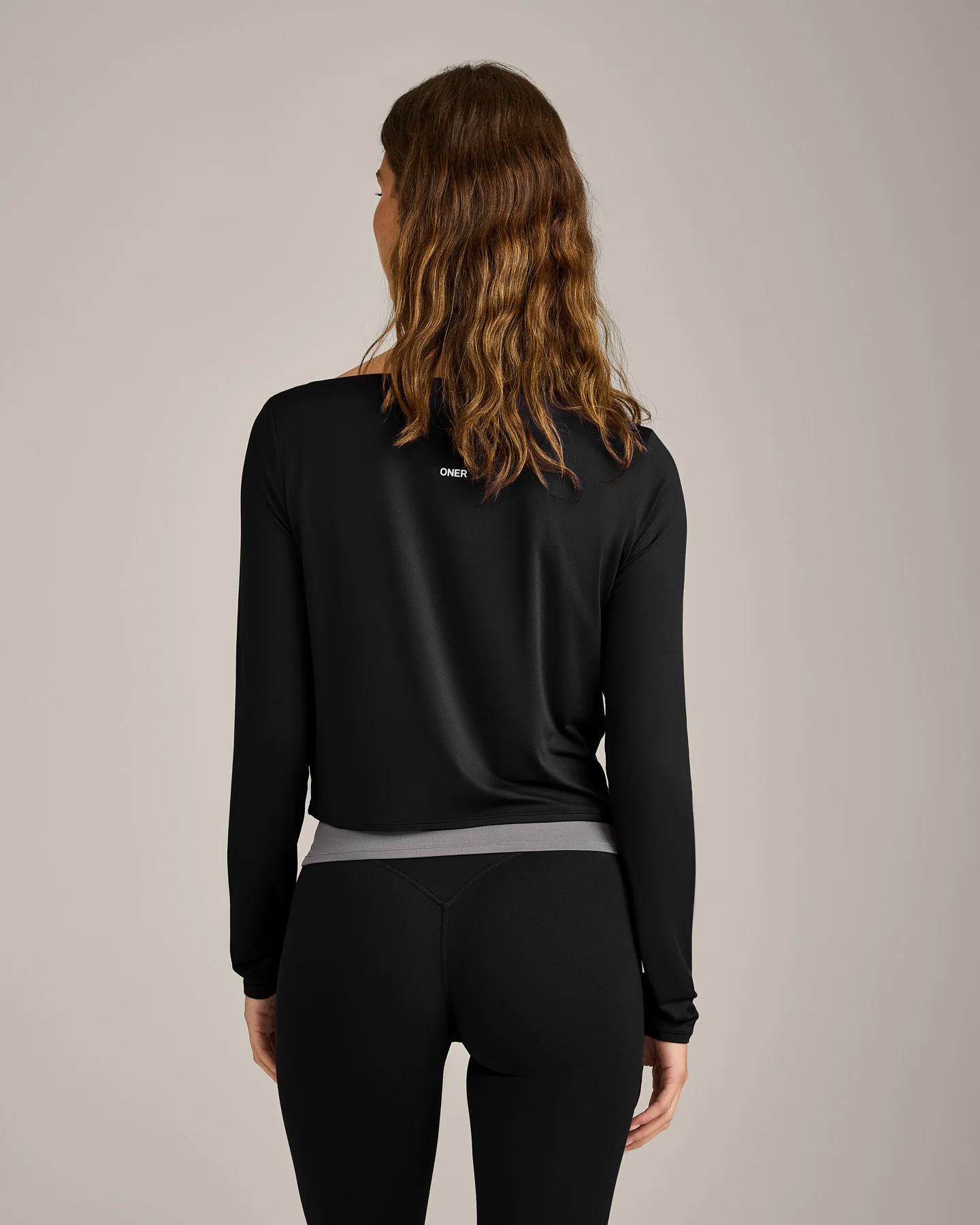 FormeSoft™ Relaxed Slash Neck Long Sleeve Top | Black - Image 6