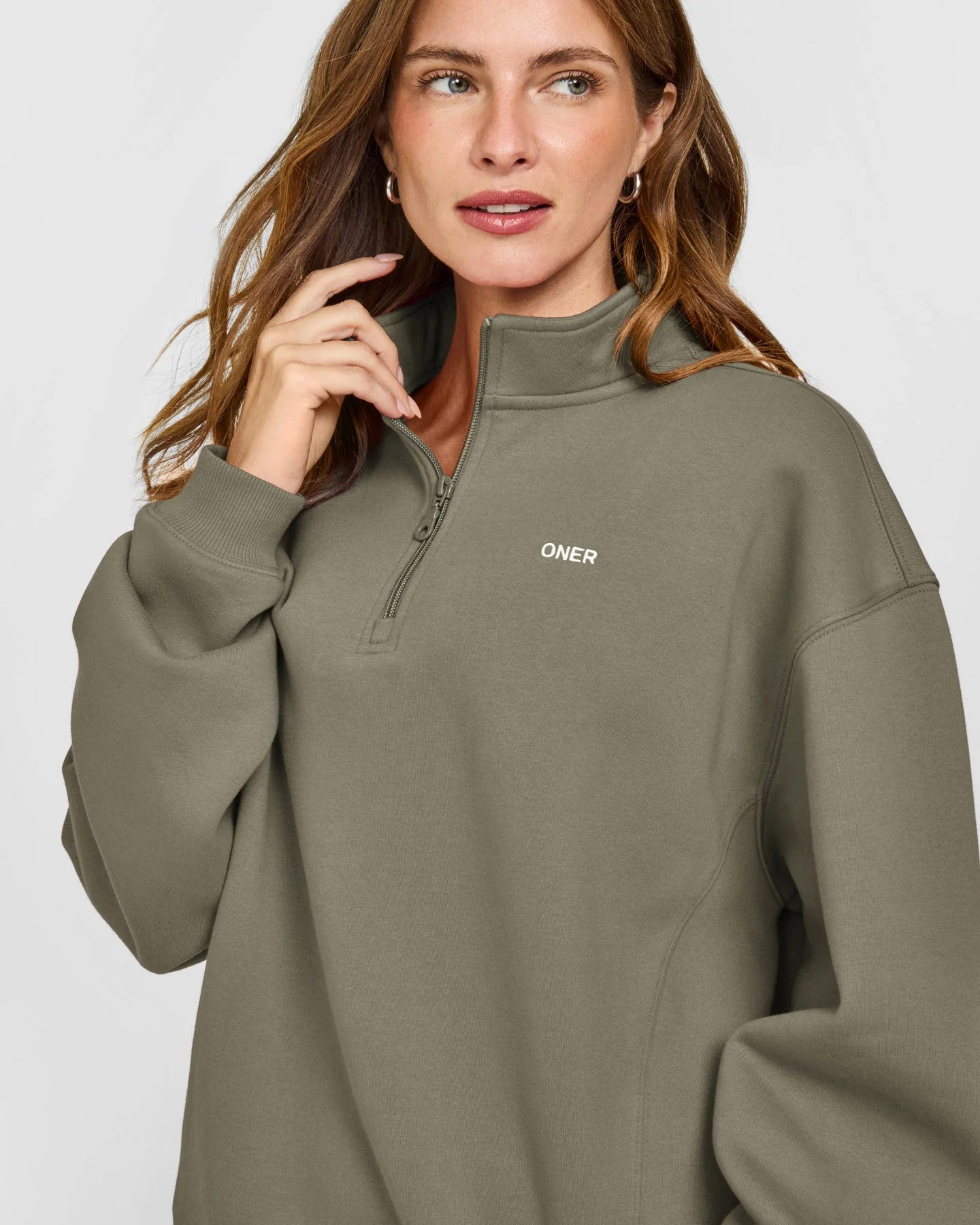 Foundations 1/4 Zip Sweatshirt | Alpine Green - Image 2
