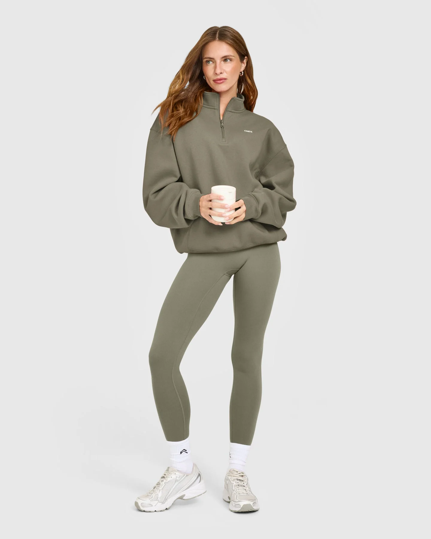 Foundations 1/4 Zip Sweatshirt | Alpine Green - Image 3