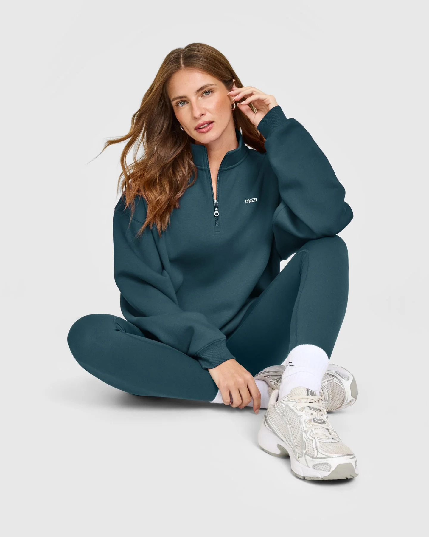 Foundations 1/4 Zip Sweatshirt | Oil Blue - Image 6