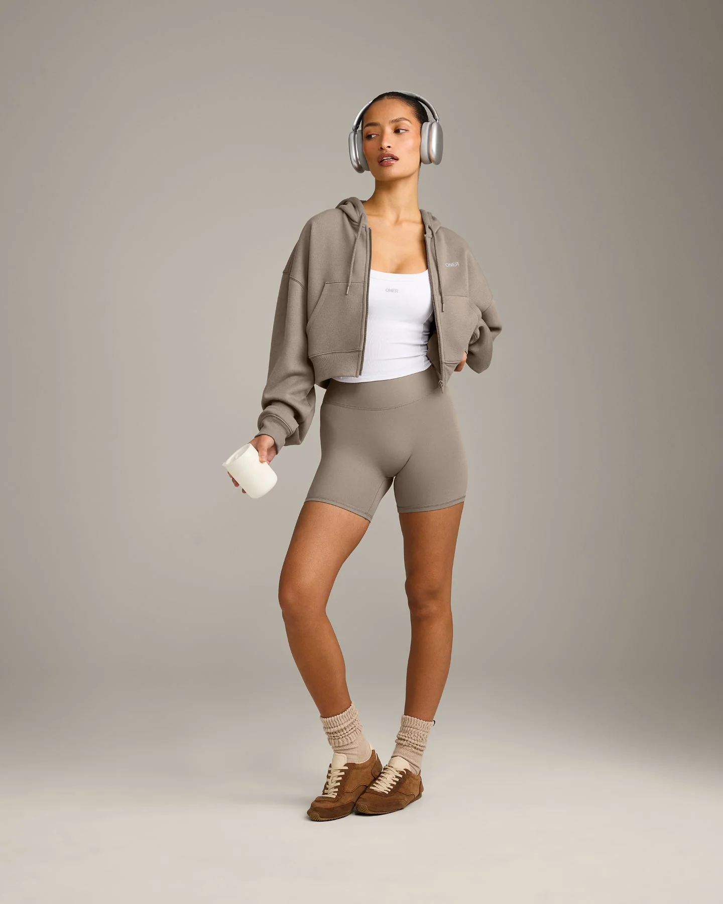 Foundations All Season Cropped Zip Through Hoodie | Minky - Image 3