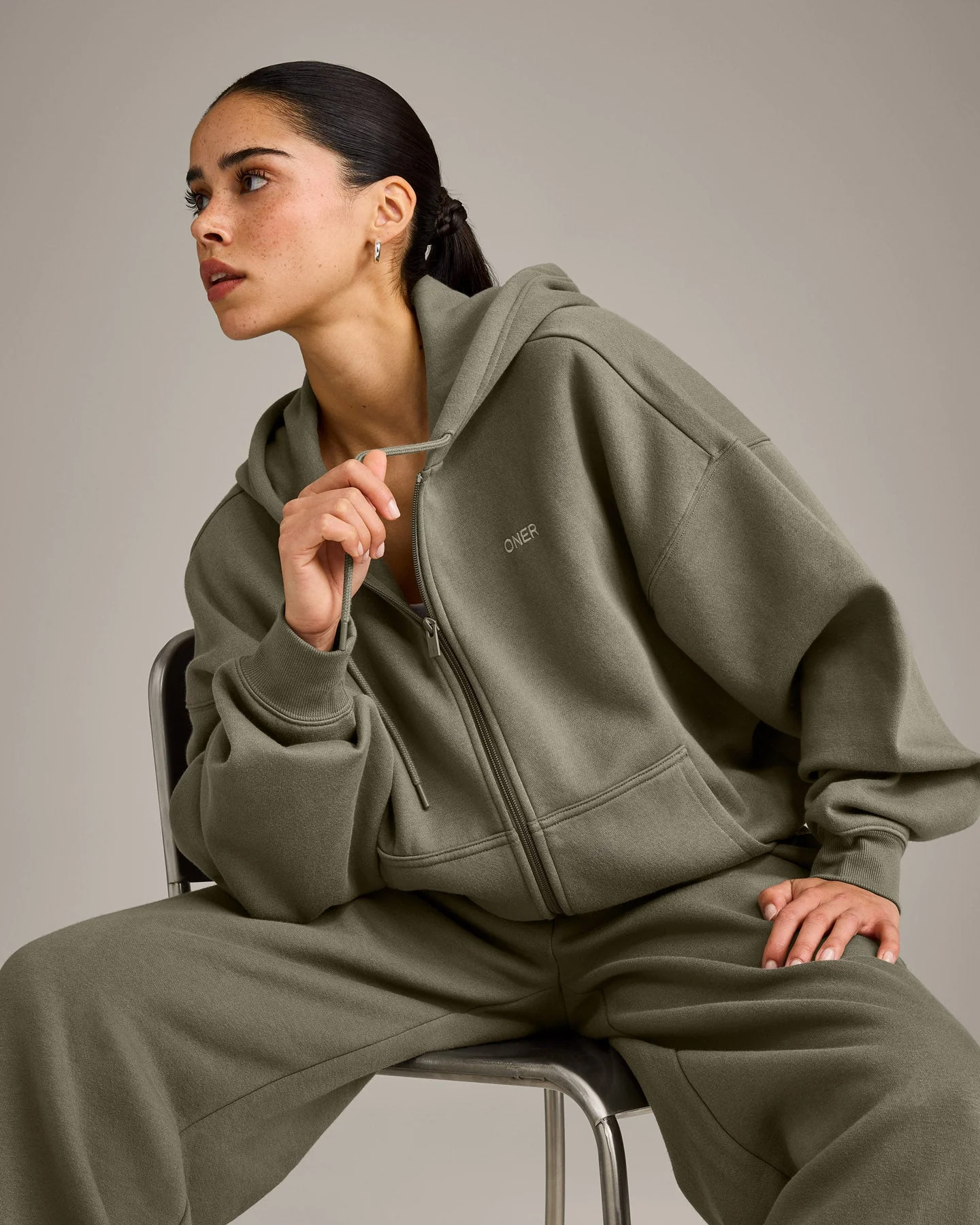 Foundations All Season Zip Through Hoodie | Alpine Green - Image 2