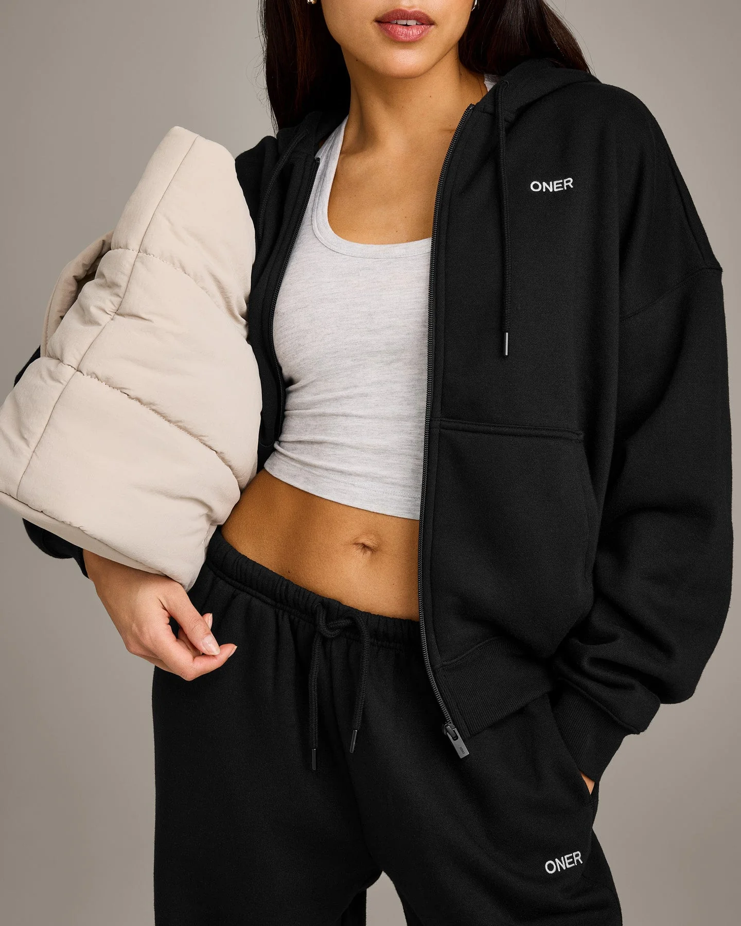 Foundations All Season Zip Through Hoodie | Black - Image 2