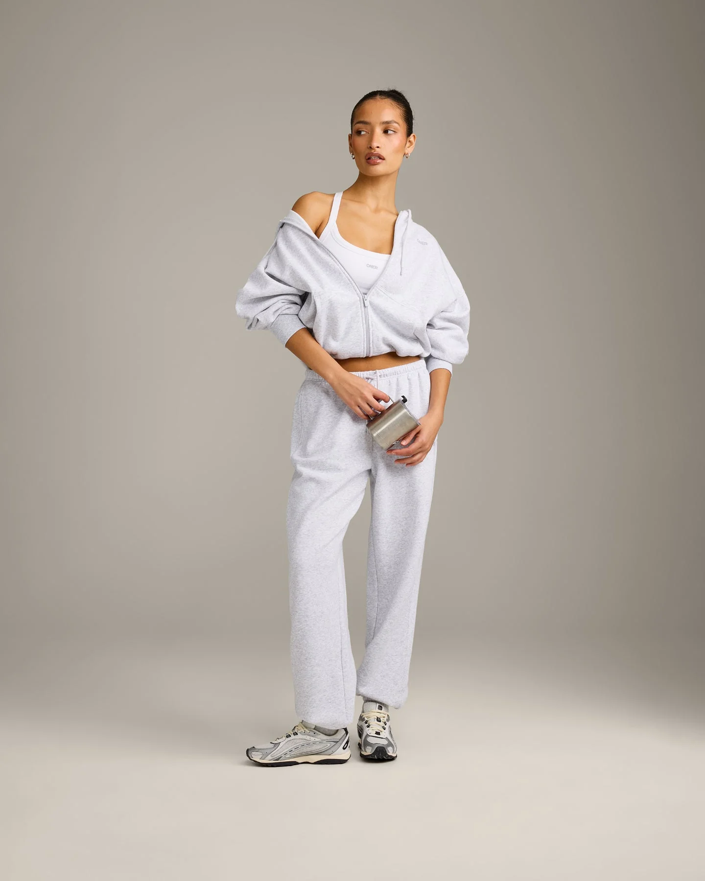Foundations All Season Zip Through Hoodie | Grey Marl - Image 3
