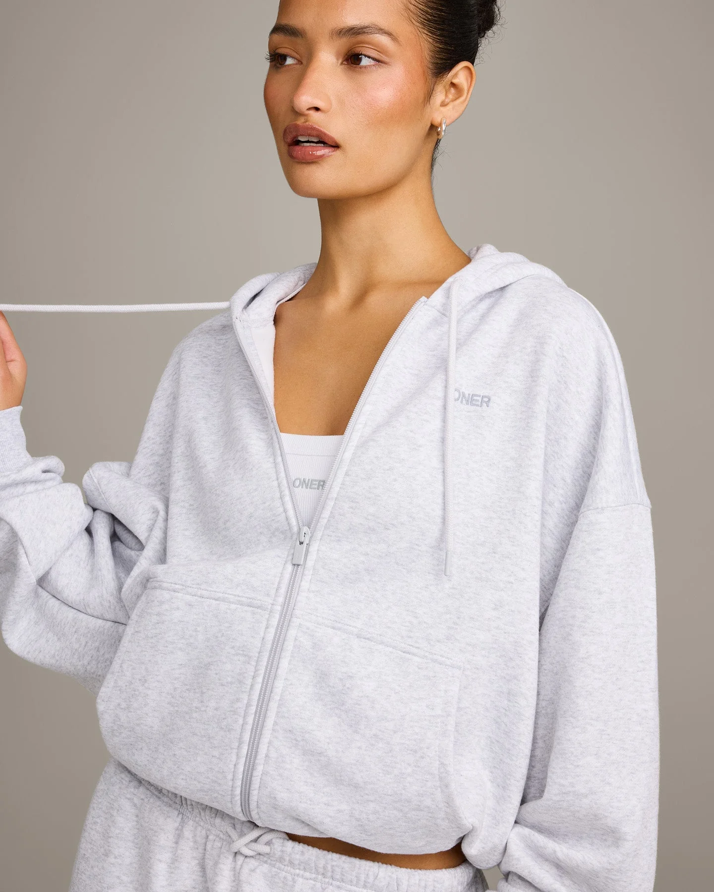 Foundations All Season Zip Through Hoodie | Grey Marl - Image 4