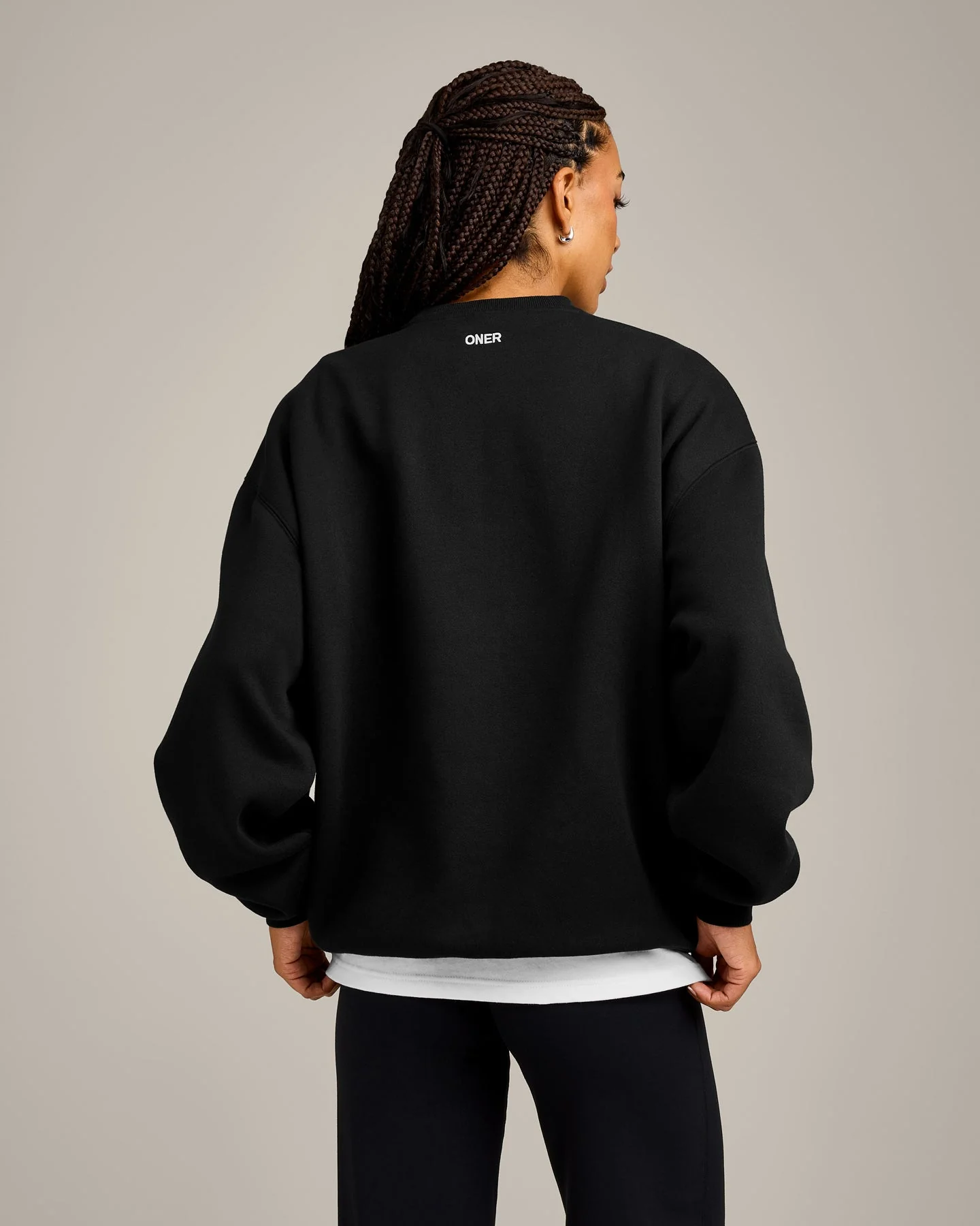 Foundations Cosy Crew Neck Sweatshirt | Black - Image 2