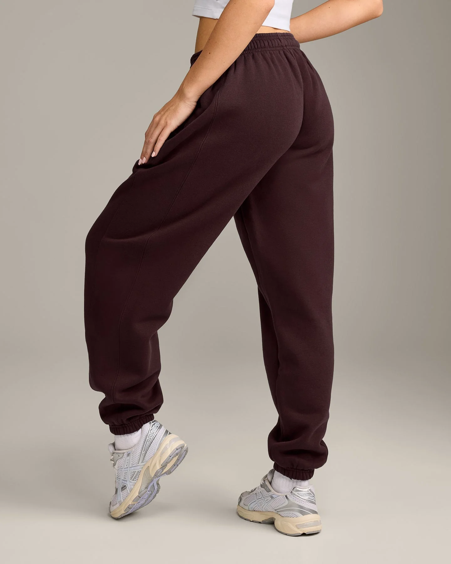 Foundations Cosy Joggers | Plum Brown - Image 2