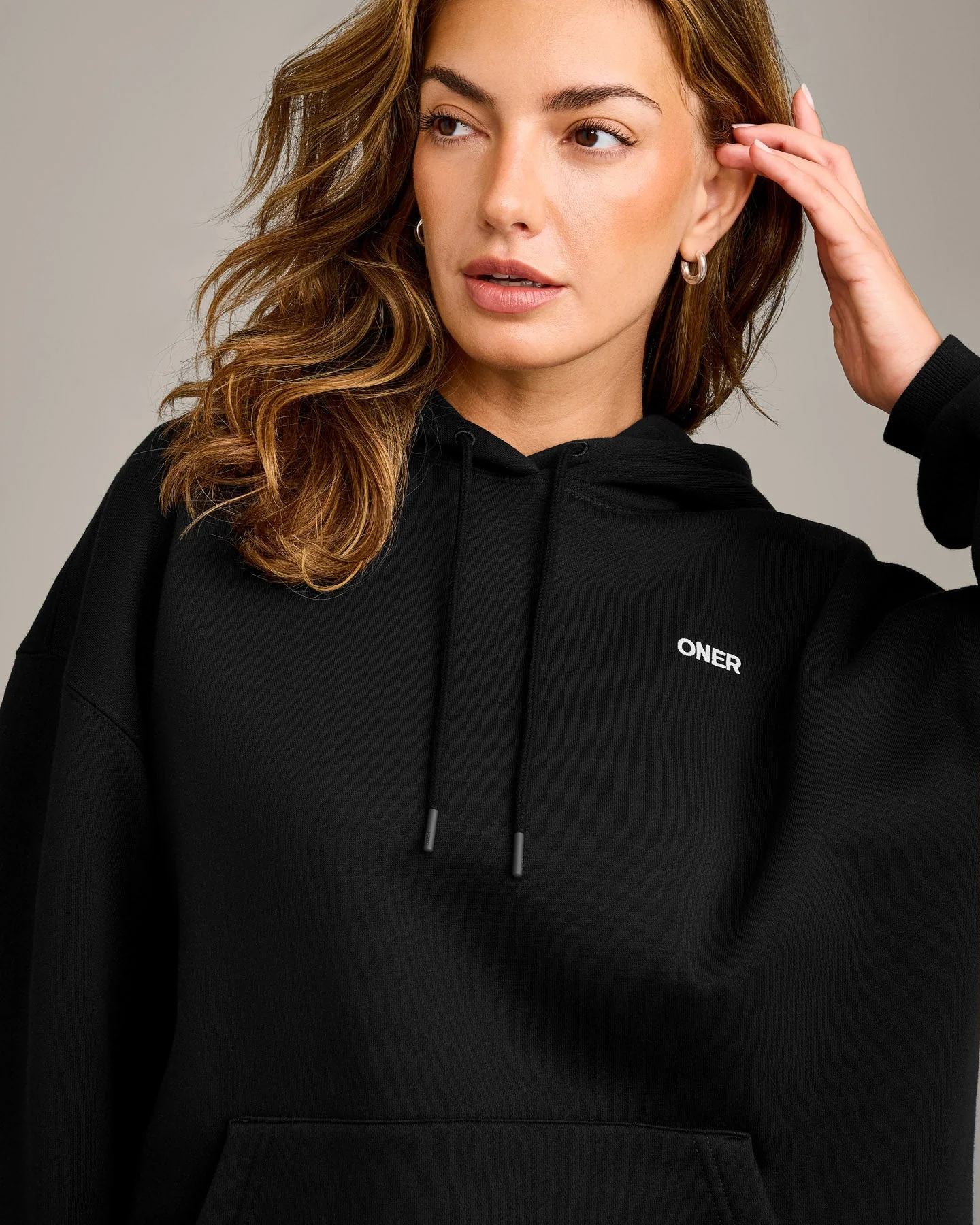 Foundations Cosy Oversized Hoodie | Black - Image 5