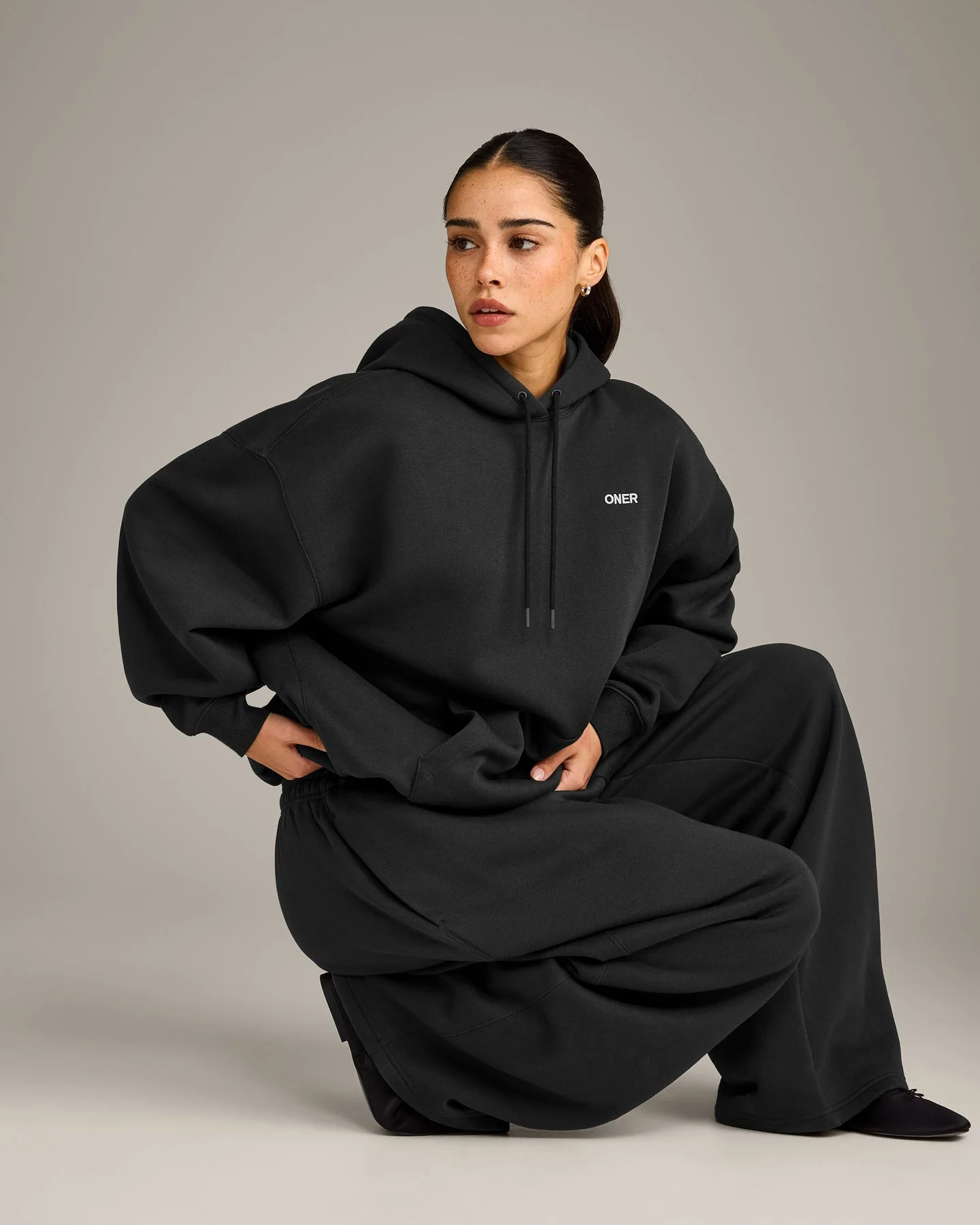 Foundations Cosy Oversized Hoodie | Soft Black - Image 3
