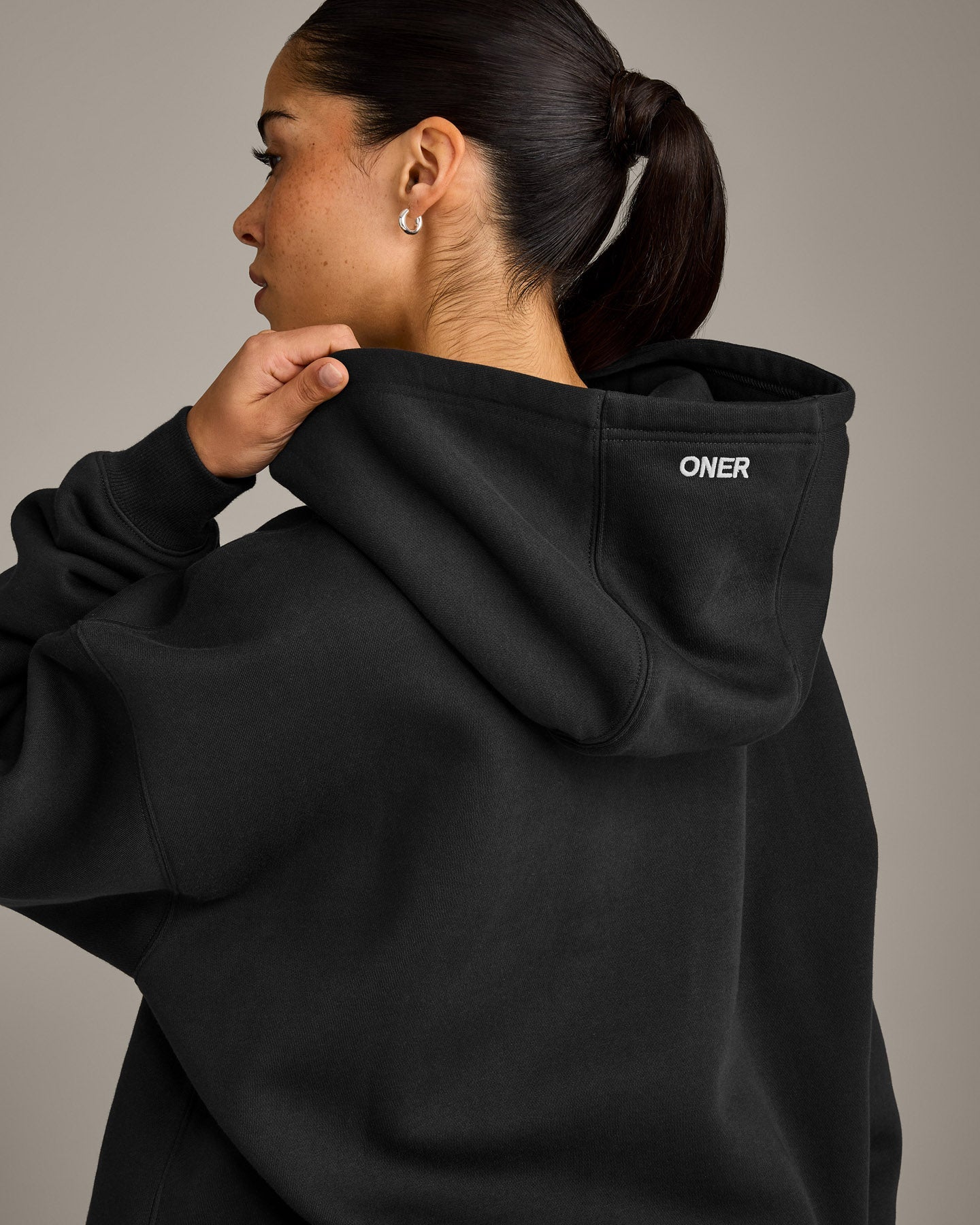 Foundations Cosy Oversized Hoodie | Soft Black - Image 4