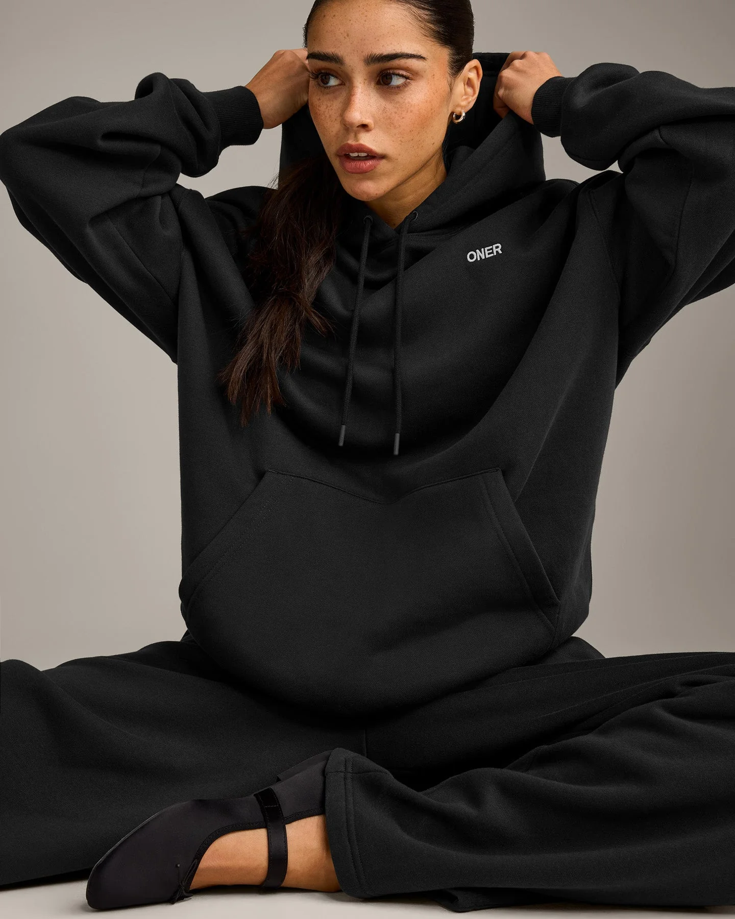 Foundations Cosy Oversized Hoodie | Soft Black - Image 5