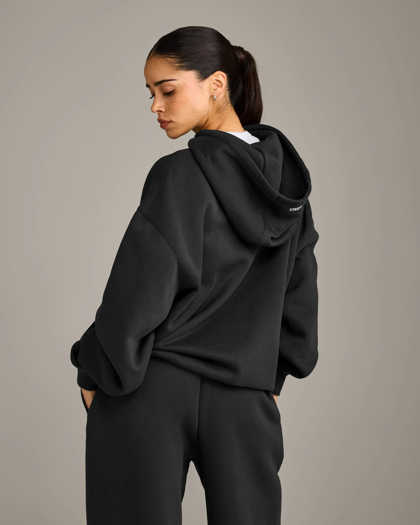 Foundations Cosy Oversized Hoodie | Soft Black - Image 6