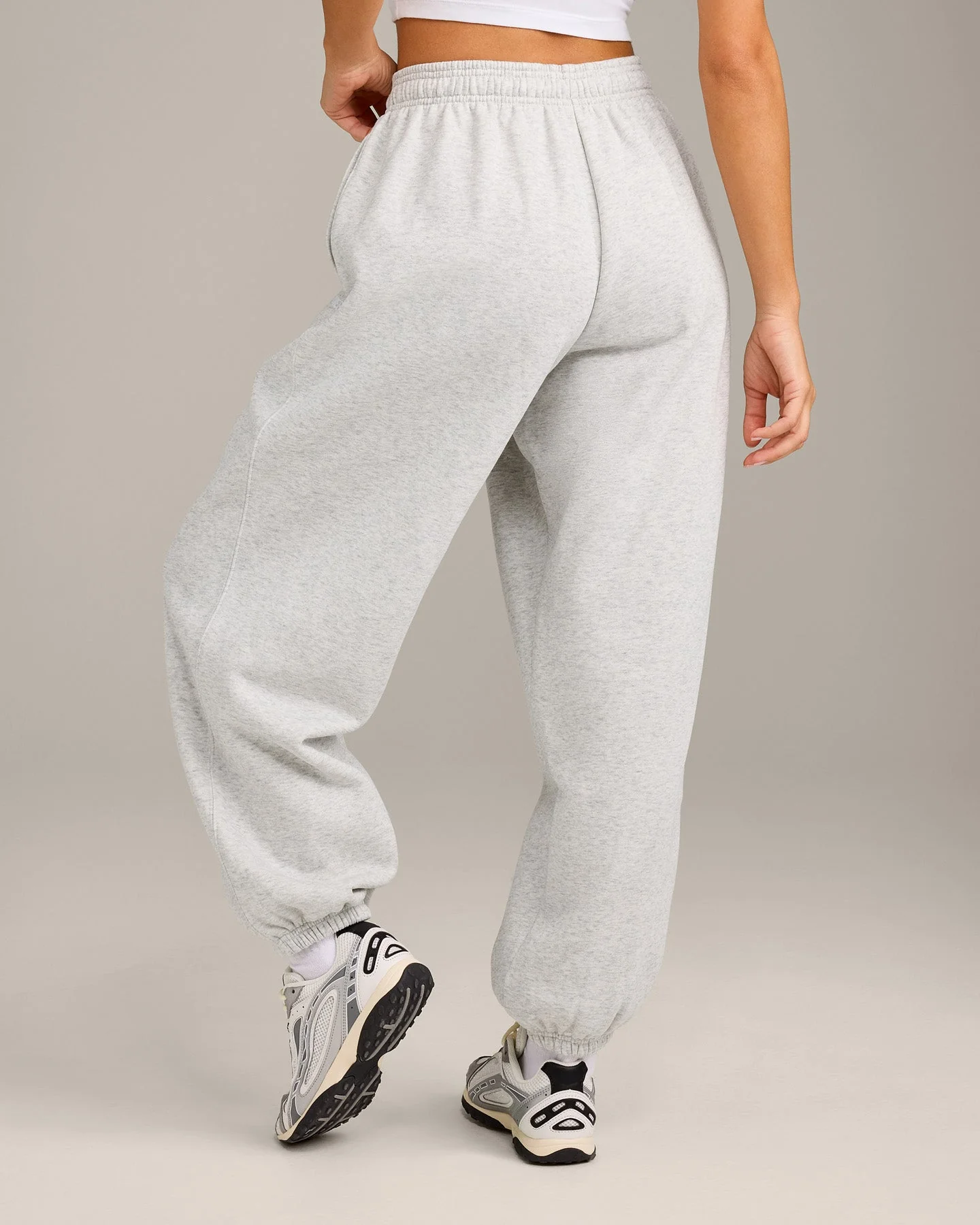 Foundations Cosy Oversized Joggers | Light Grey Marl - Image 2