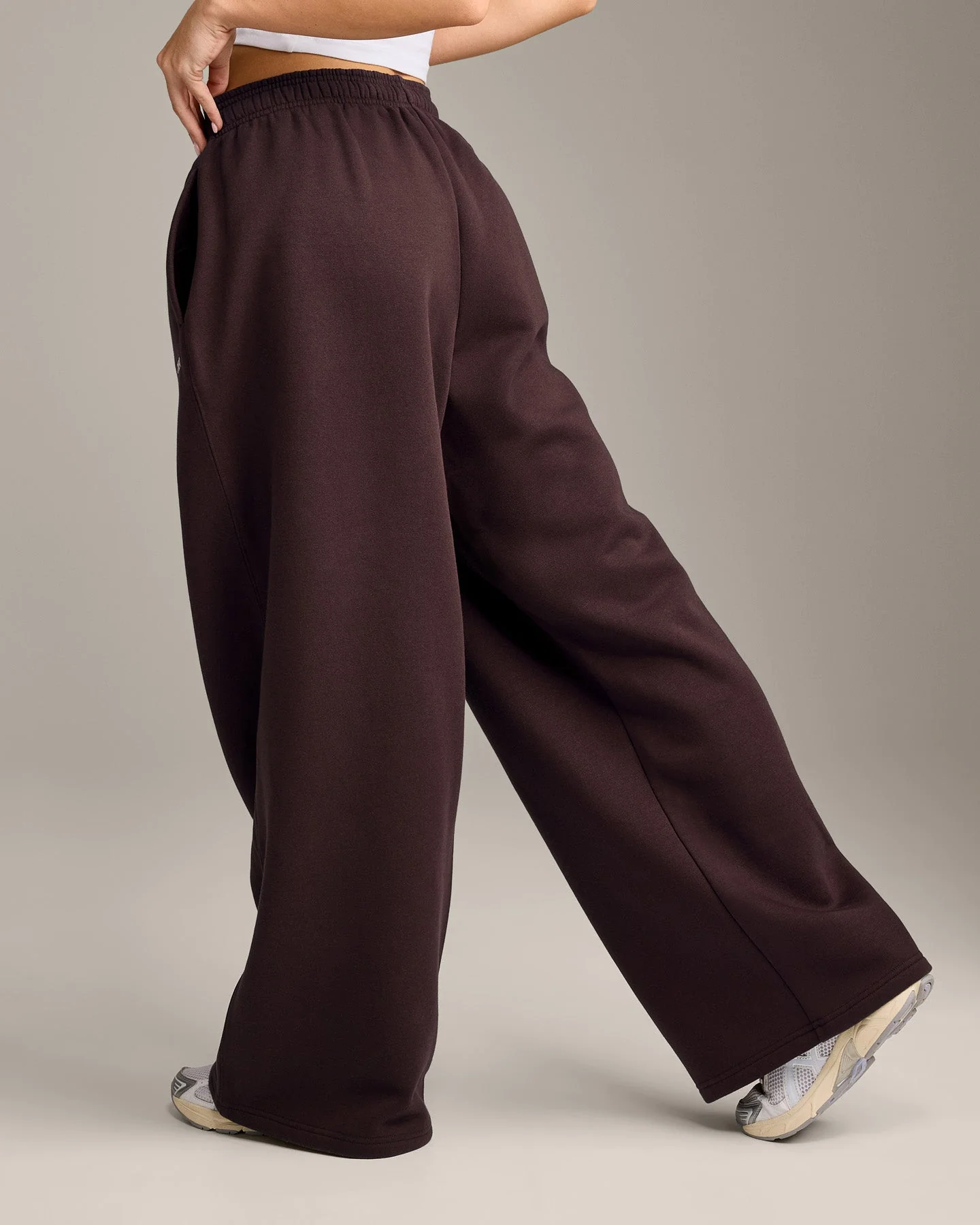Foundations Cosy Oversized Straight Leg Joggers | Plum Brown - Image 2
