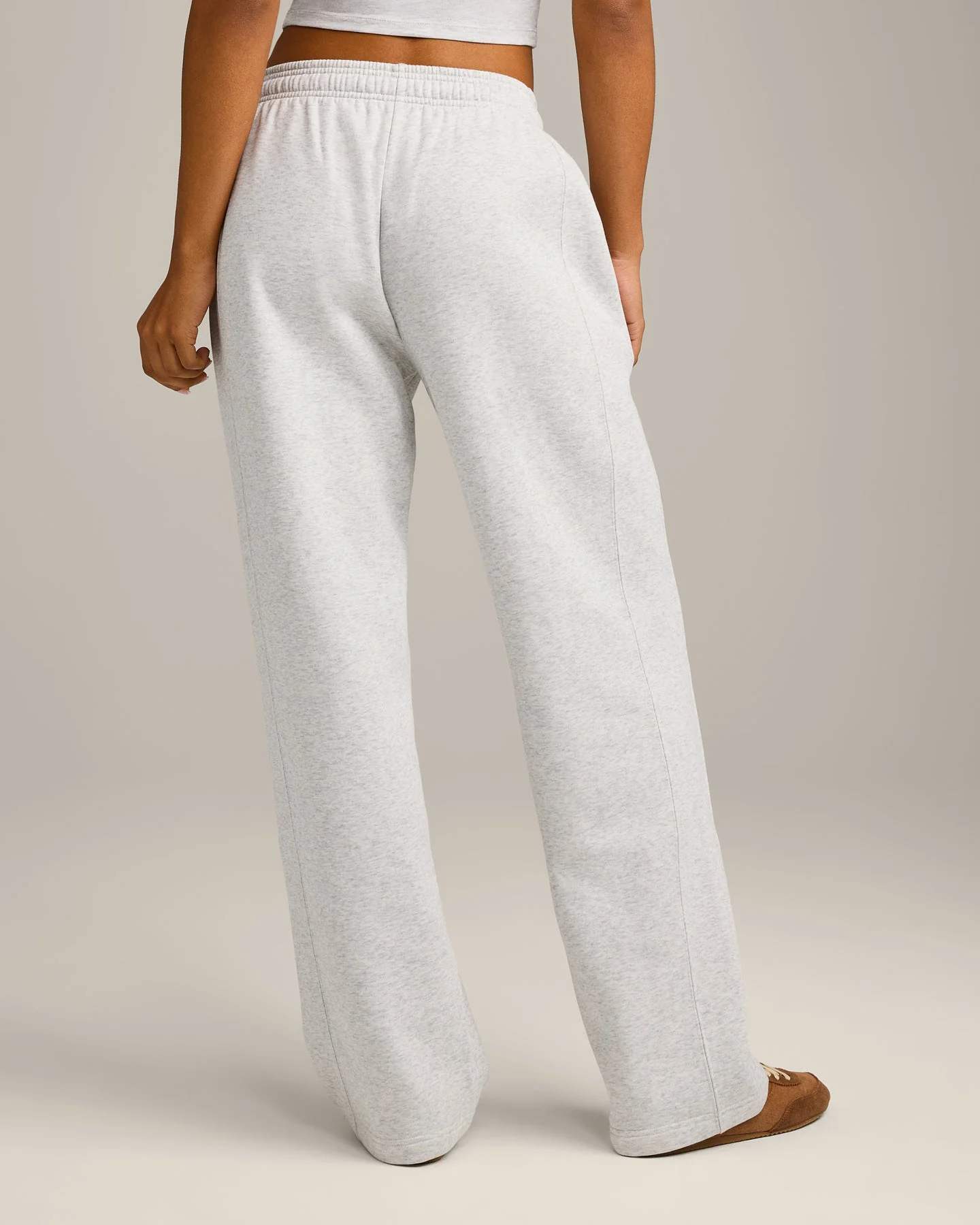 Foundations Cosy Straight Leg Joggers | Light Grey Marl - Image 2