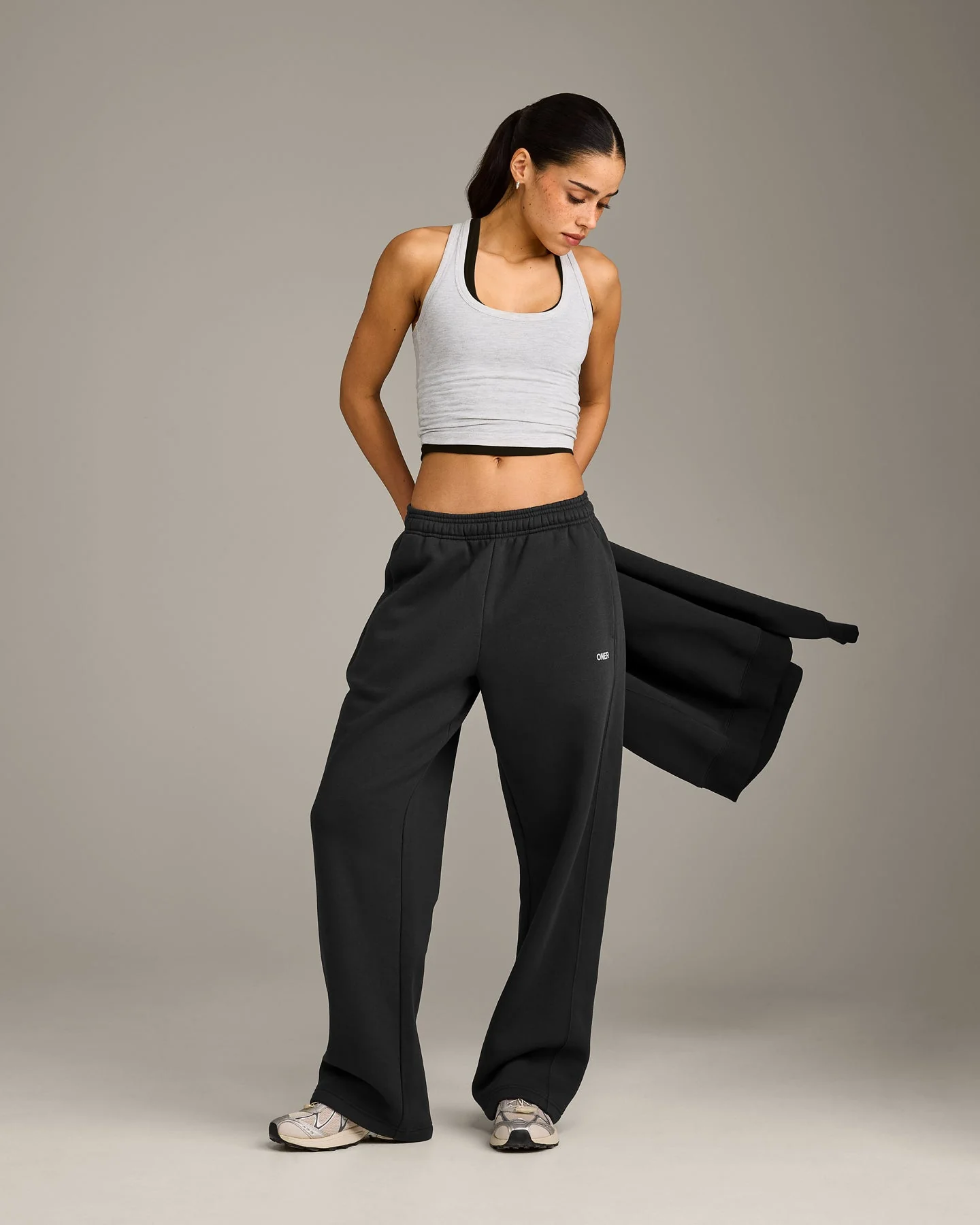 Foundations Cosy Straight Leg Joggers | Soft Black - Image 3