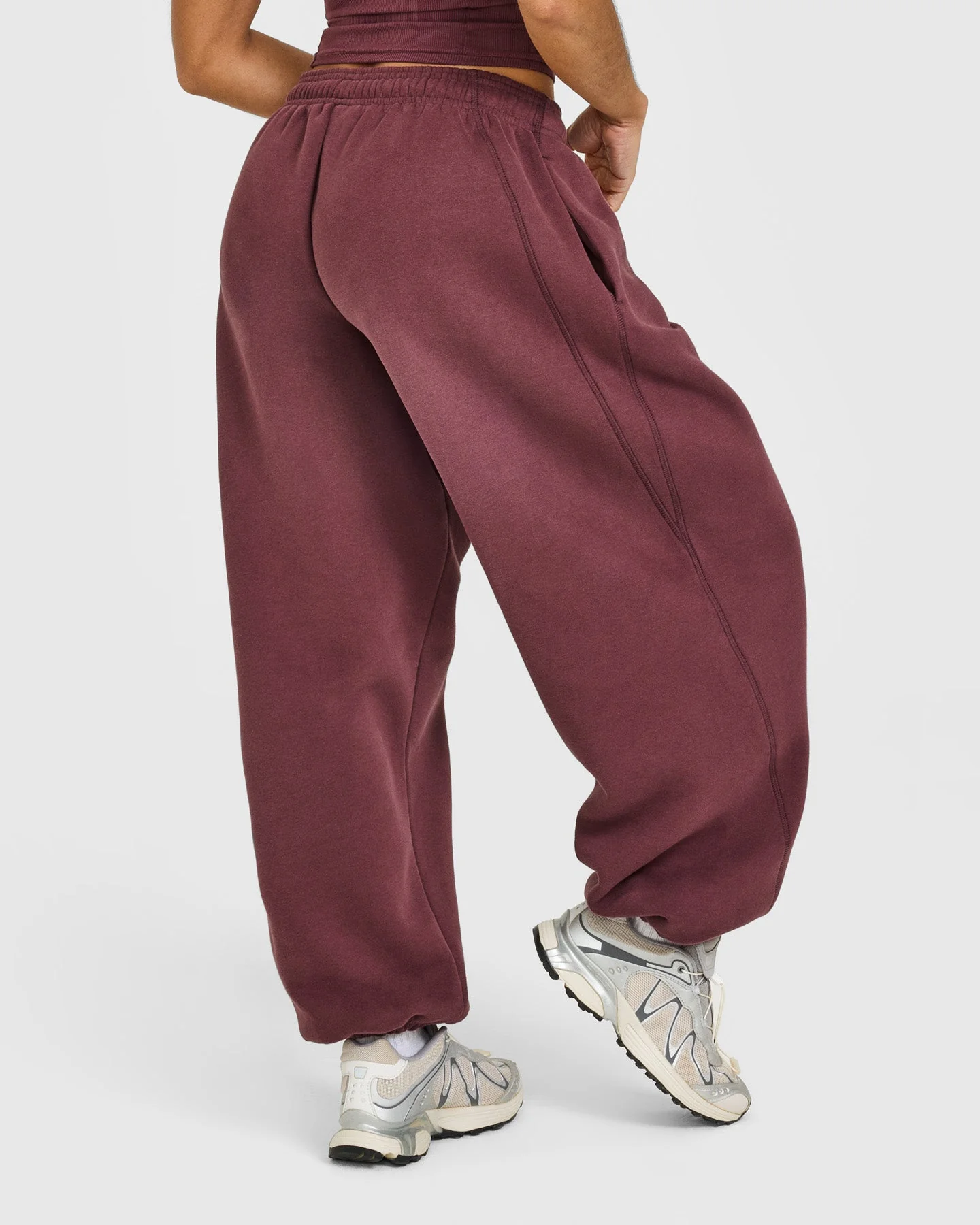 Foundations Oversized Cuffed Joggers with Oner Embroidery | Washed Velvet Mocha - Image 2