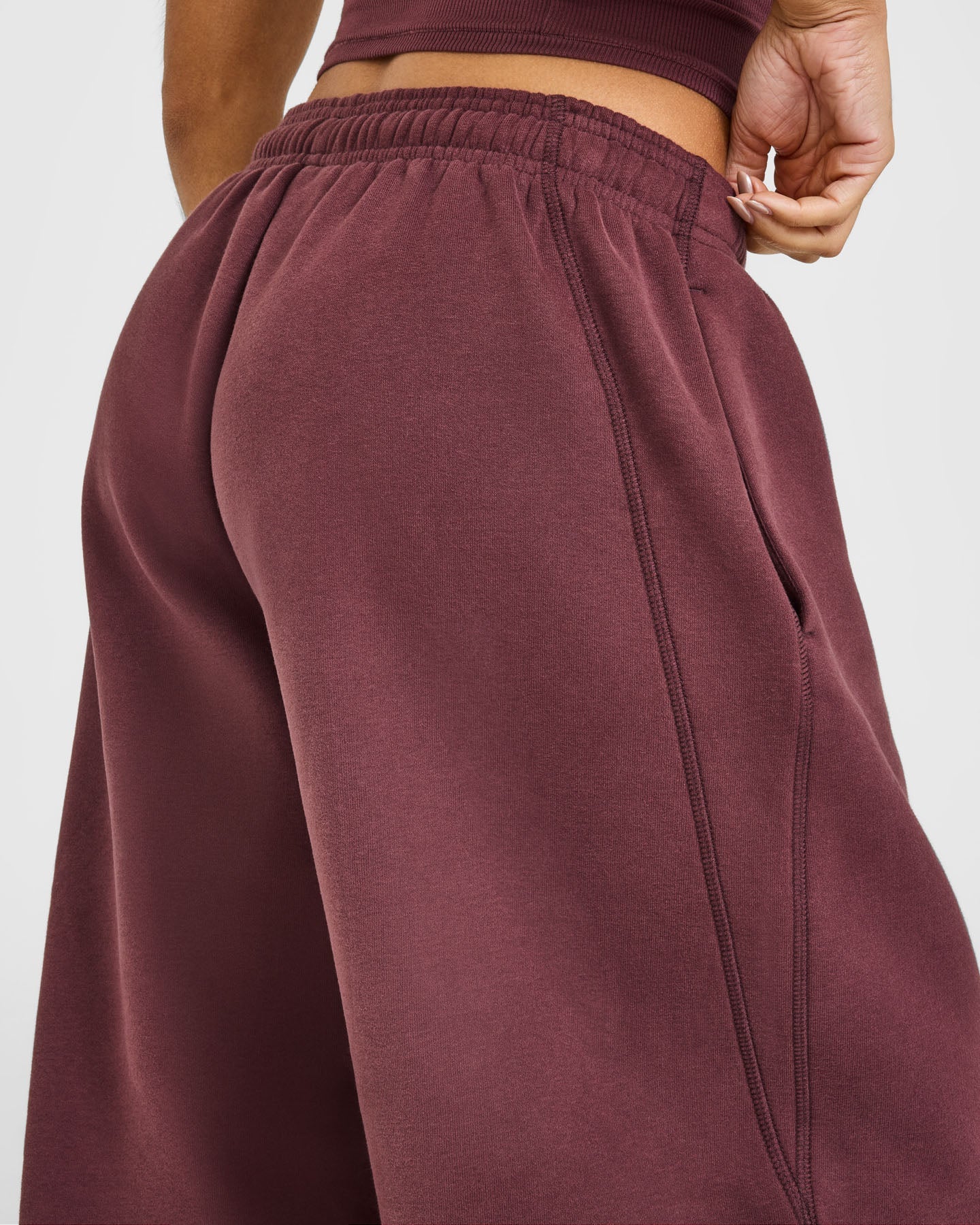 Foundations Oversized Cuffed Joggers with Oner Embroidery | Washed Velvet Mocha - Image 4