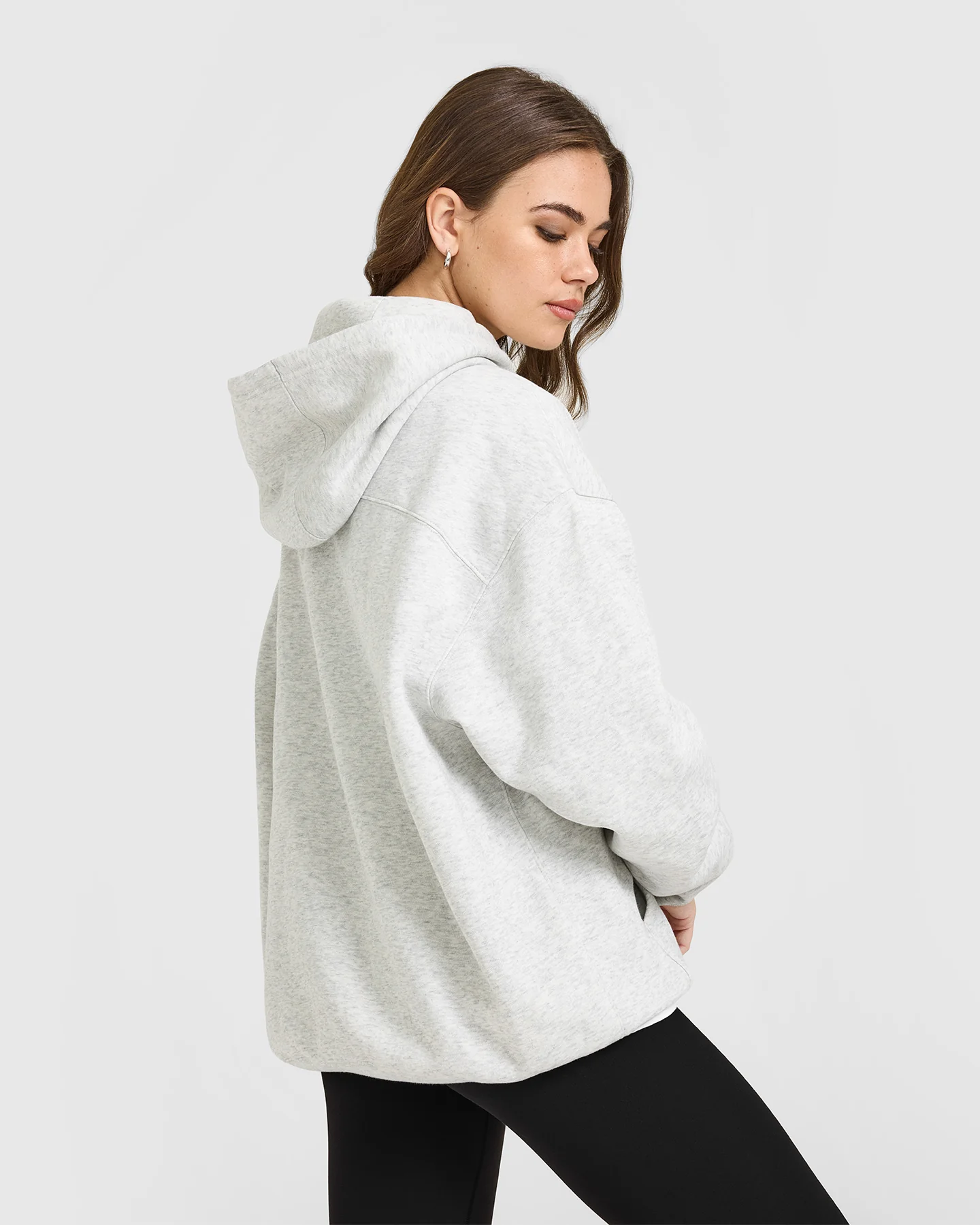 Foundations Oversized Hoodie | Light Grey Marl - Image 4