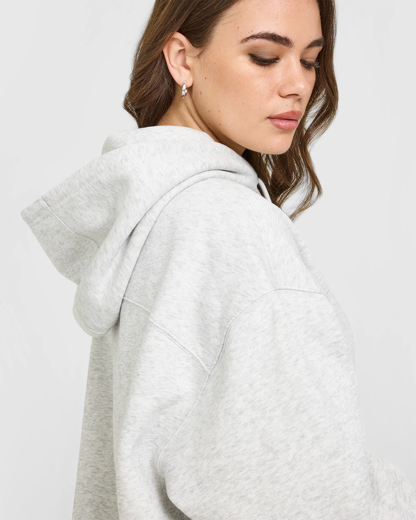 Foundations Oversized Hoodie | Light Grey Marl - Image 5