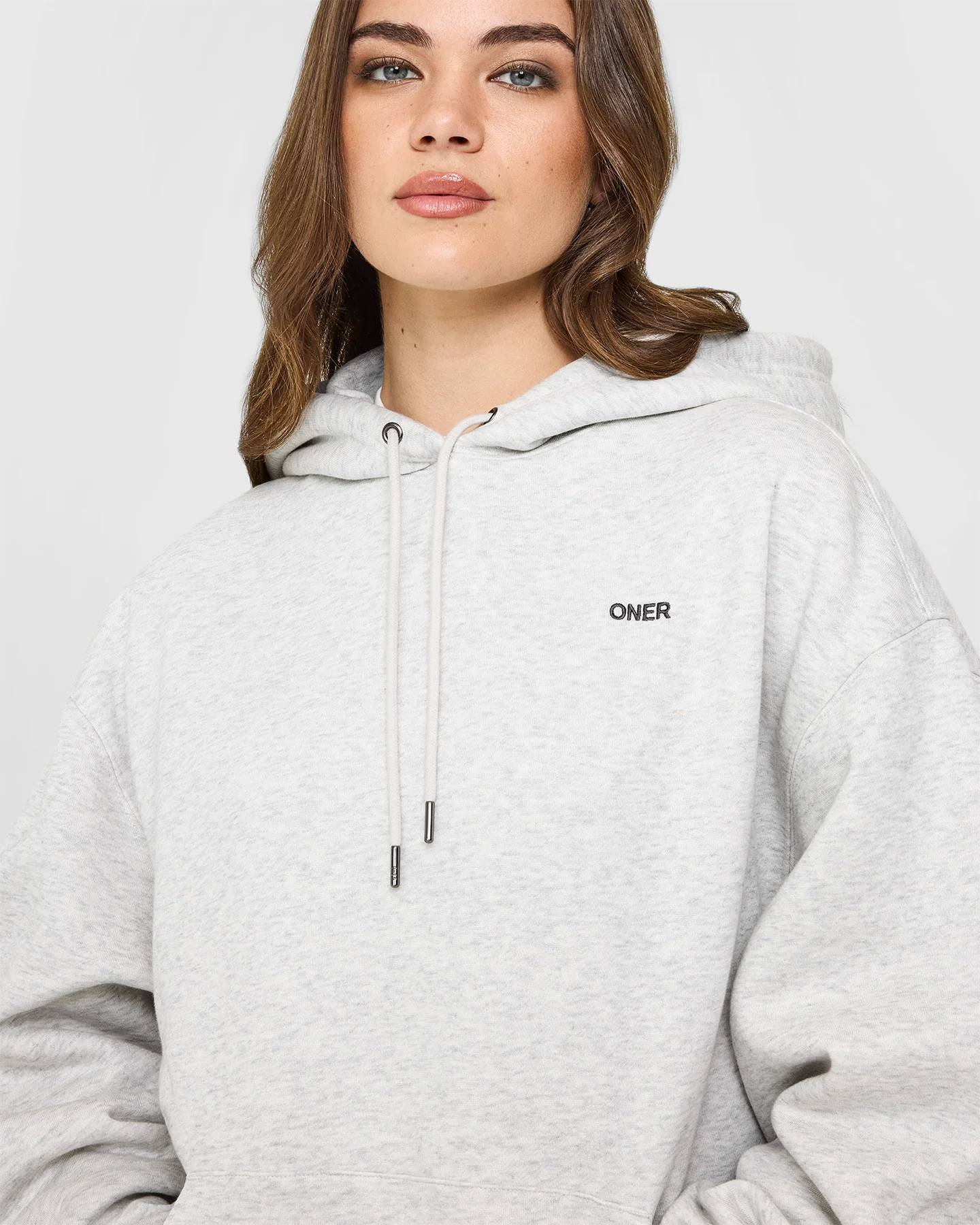 Foundations Oversized Hoodie | Light Grey Marl - Image 6