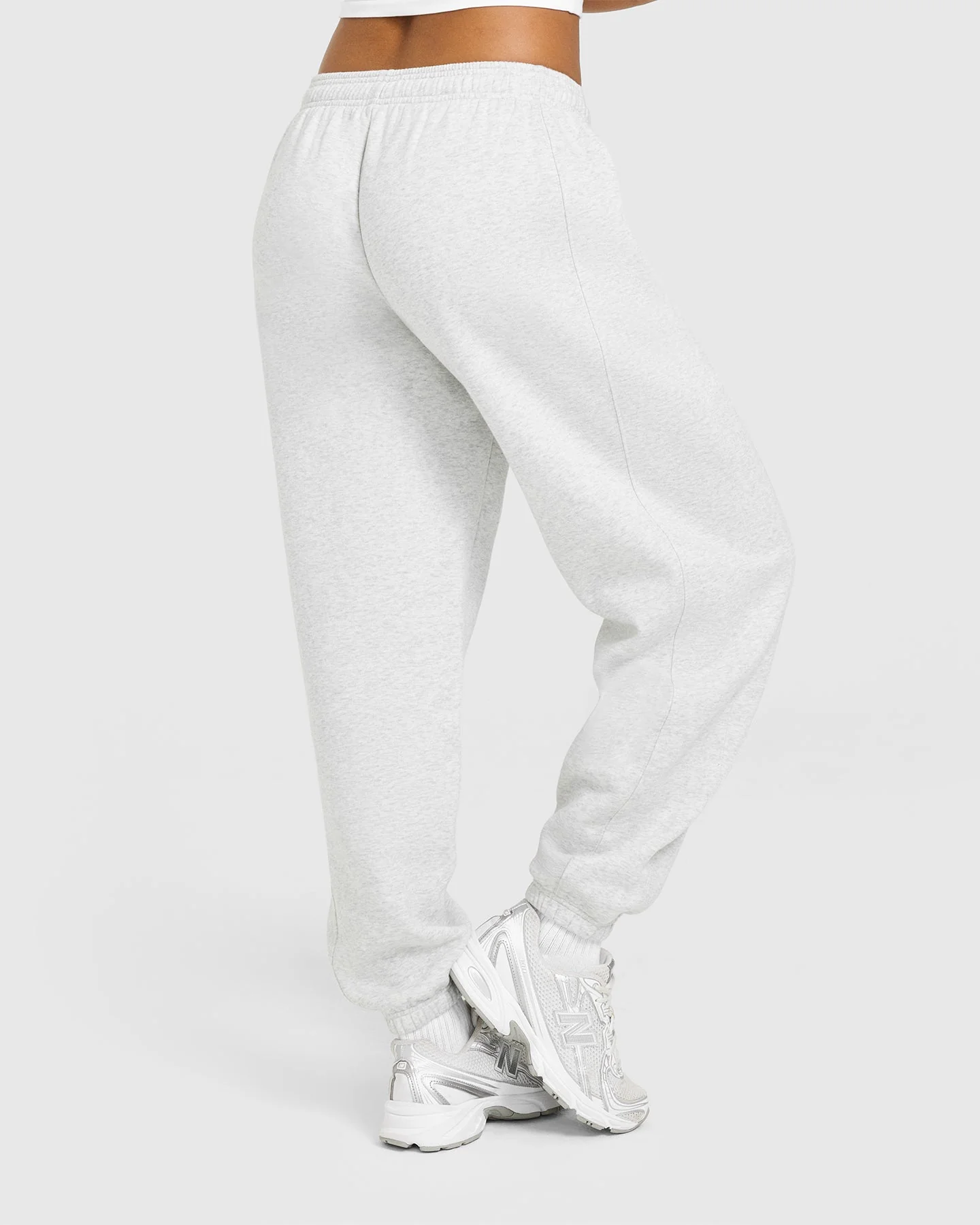 Foundations Oversized Joggers | Light Grey Marl - Image 2