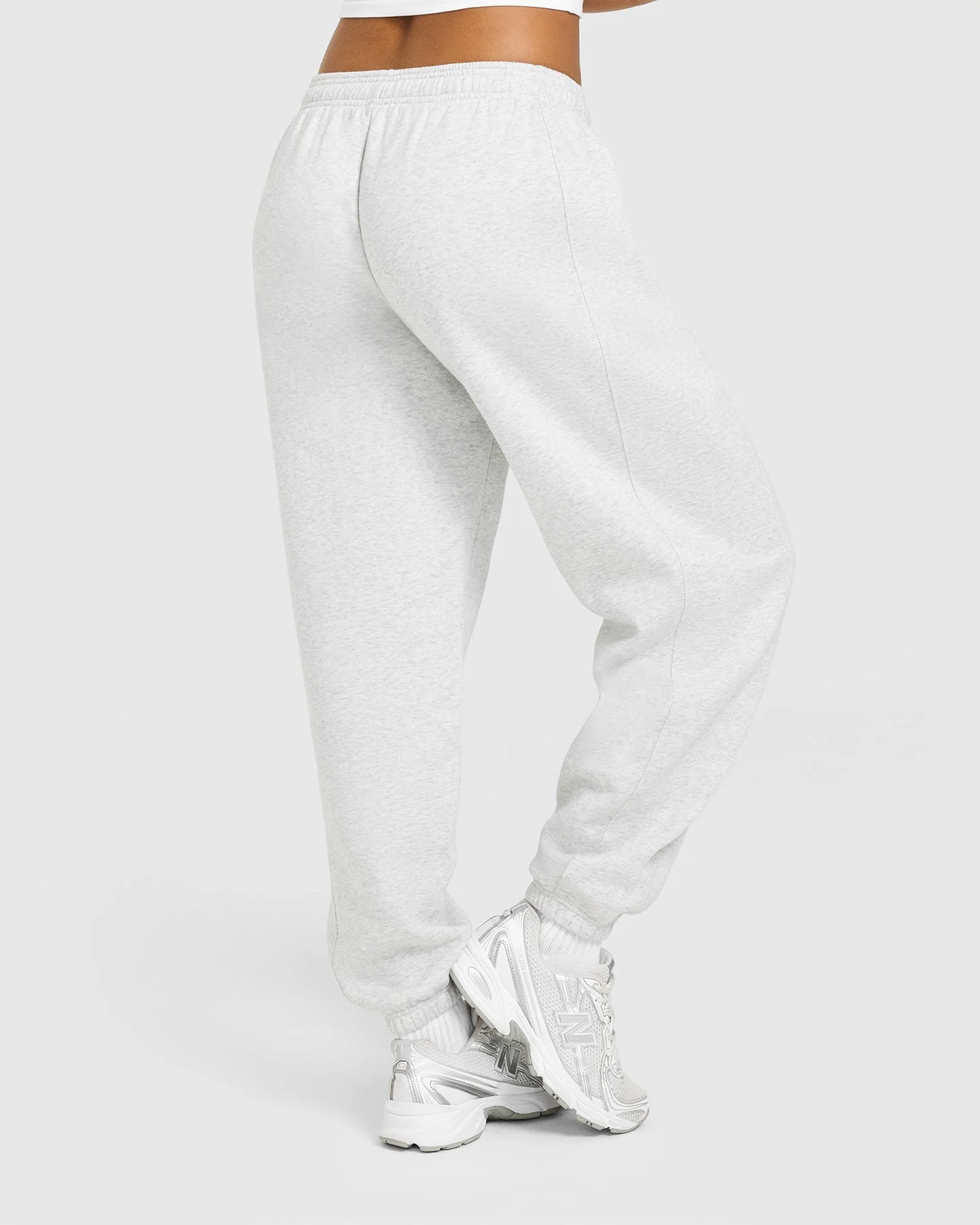 Foundations Oversized Joggers | Light Grey Marl - Image 6