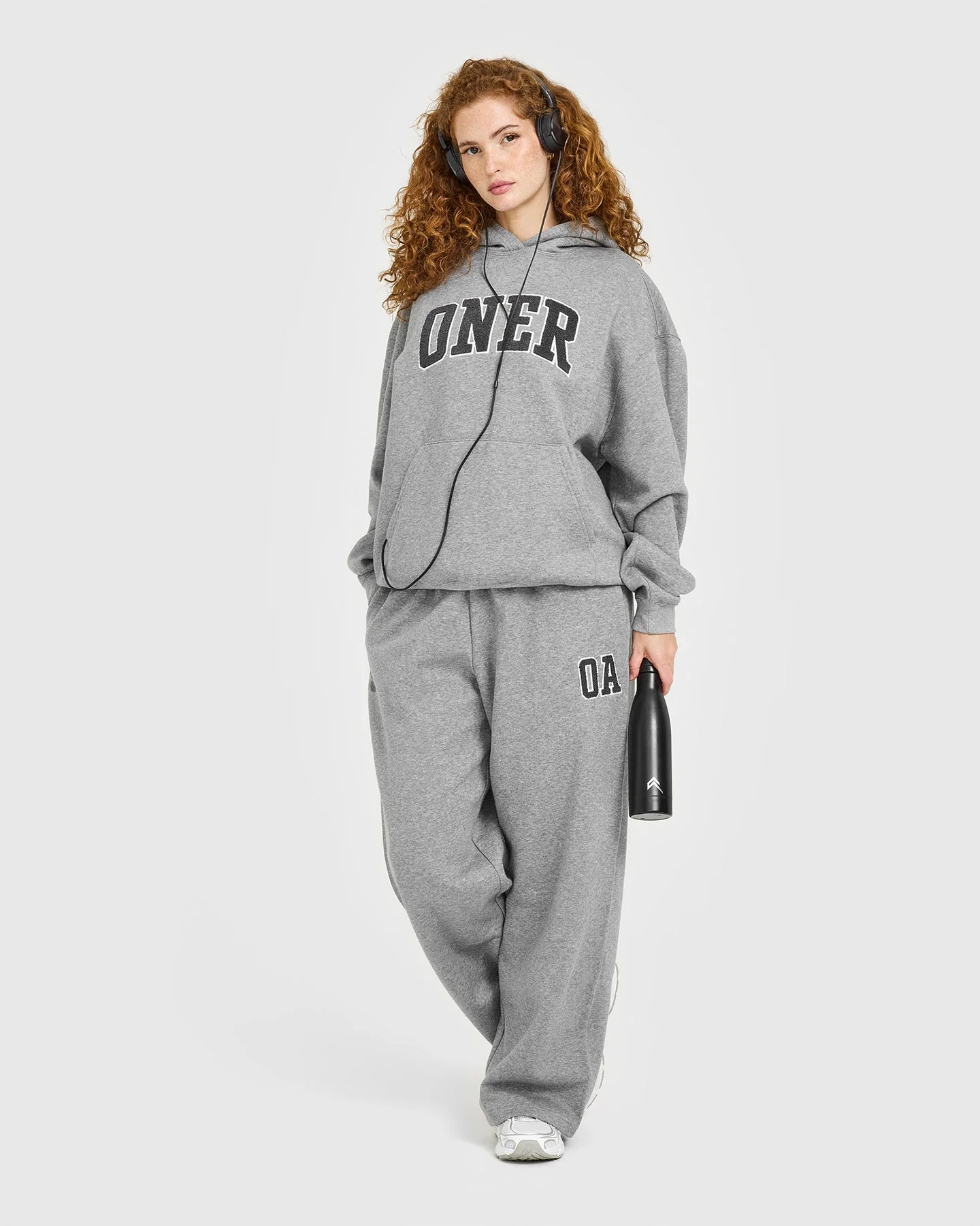 Foundations Oversized Oner 25 Straight Leg Joggers | Charcoal Marl - Image 3
